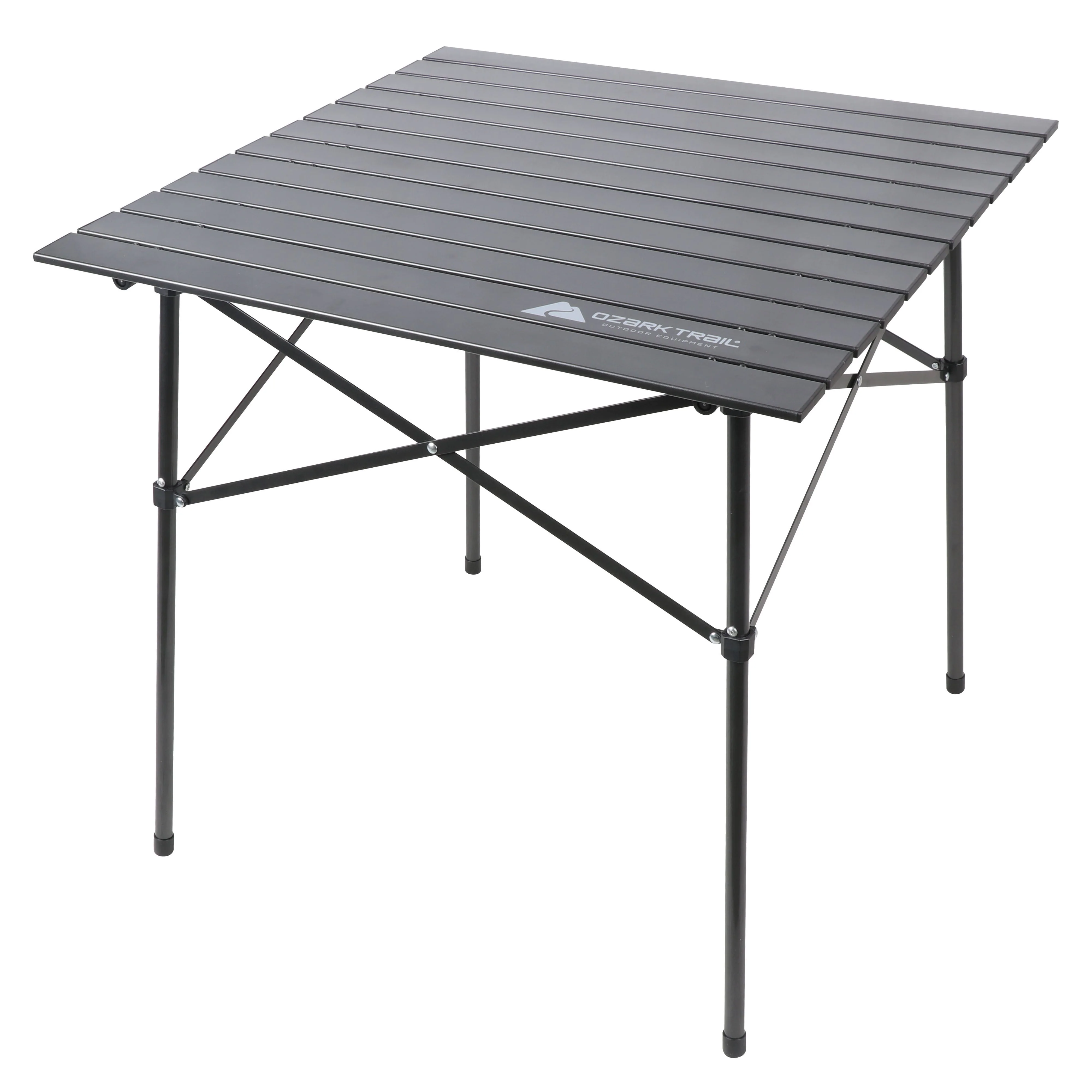 Roll Top Camping Table. 31 x 31 x 27. Gray