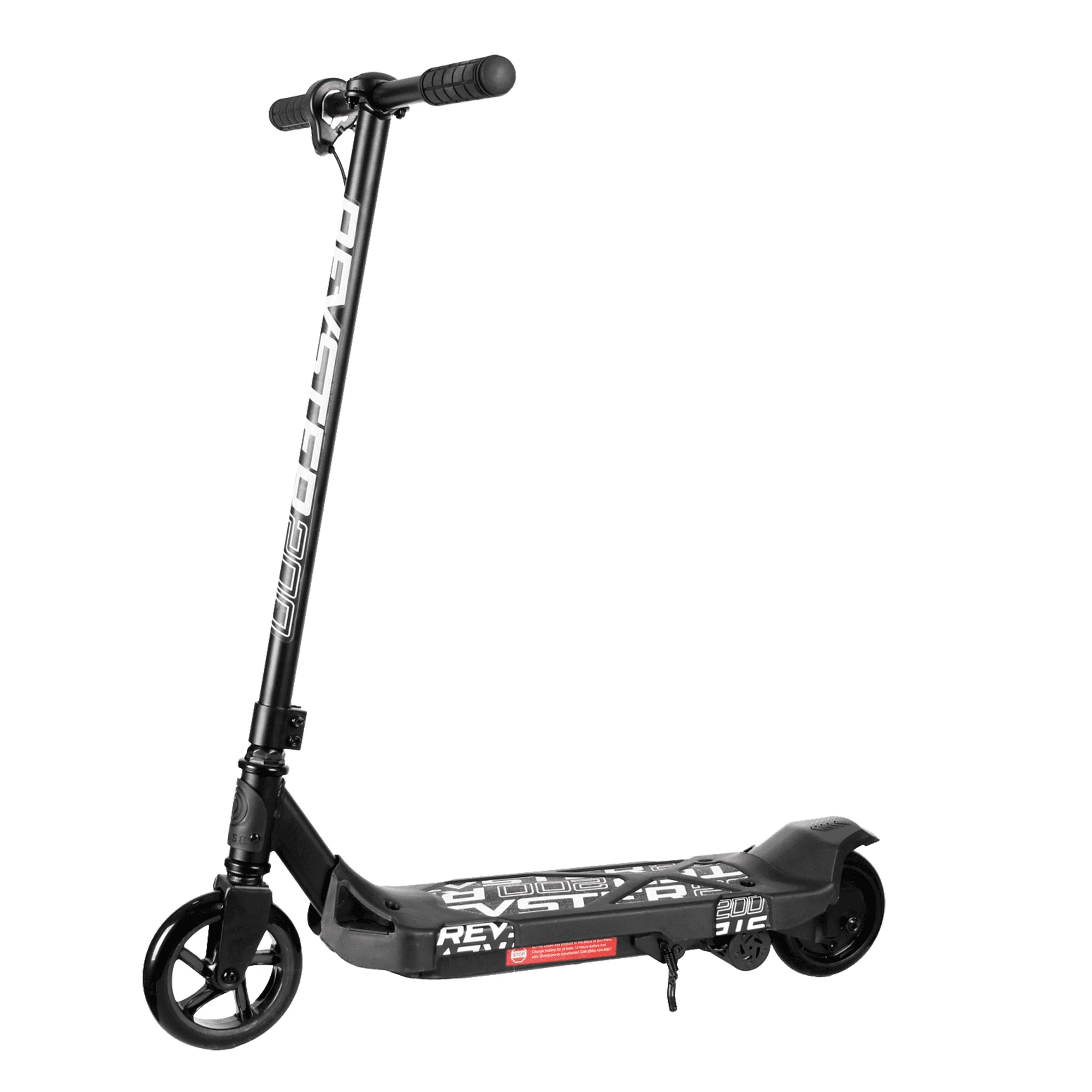 Electric and Kick Scooter. 2-in-1. Ages 8+. 12V Battery. 8 MPH. 130mm Rear Brake