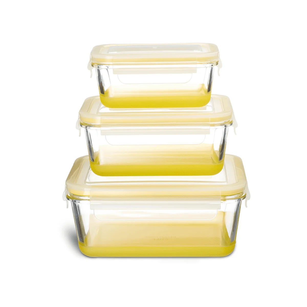 3 Glass Nestable Food Storage Containers - BPA free and Eco Friendly
