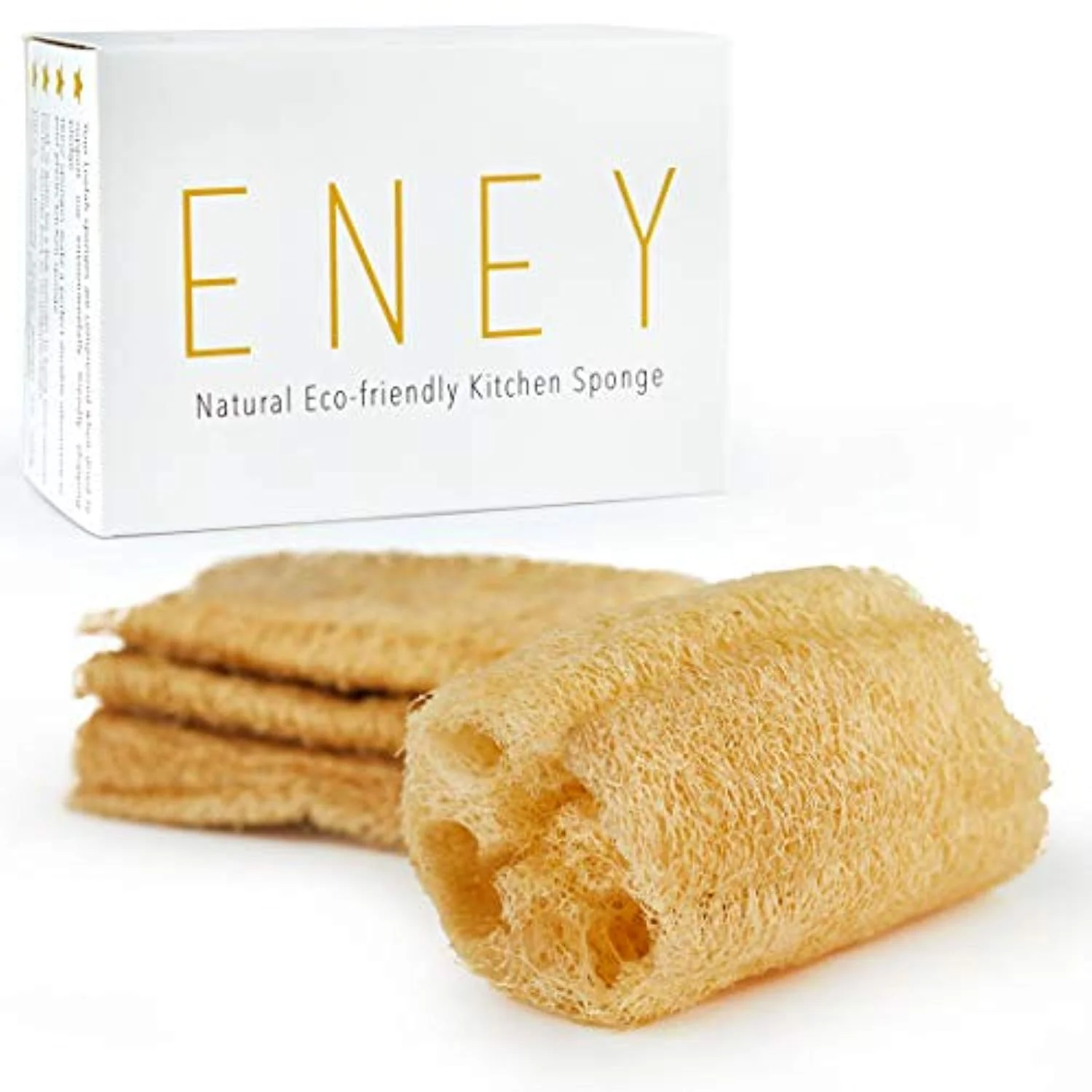 Eco-Friendly Biodegradable Loofah Sponges - 8-Packs Total  Plant-Based Dish Sponges