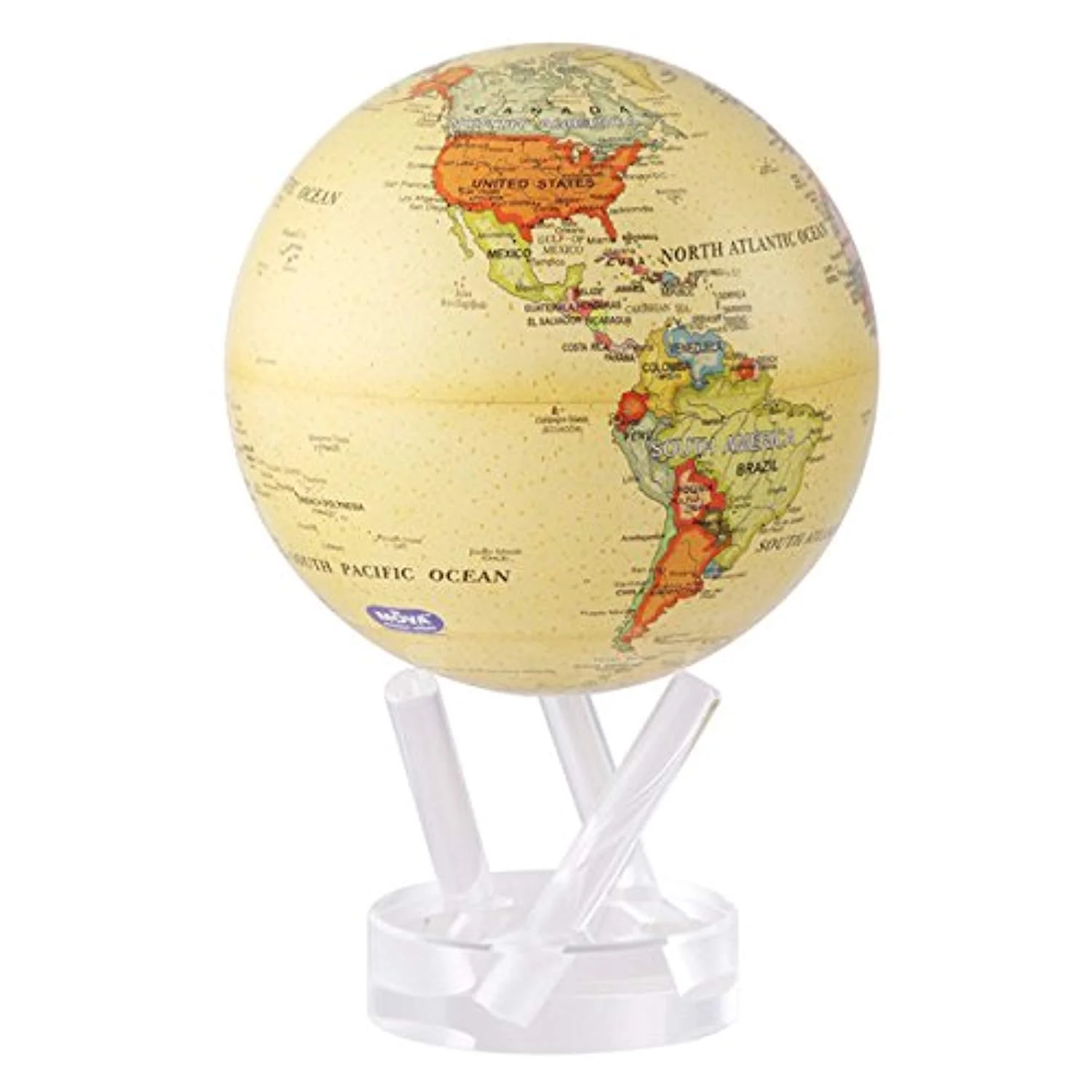 Political Map Yellow Globe 4.5