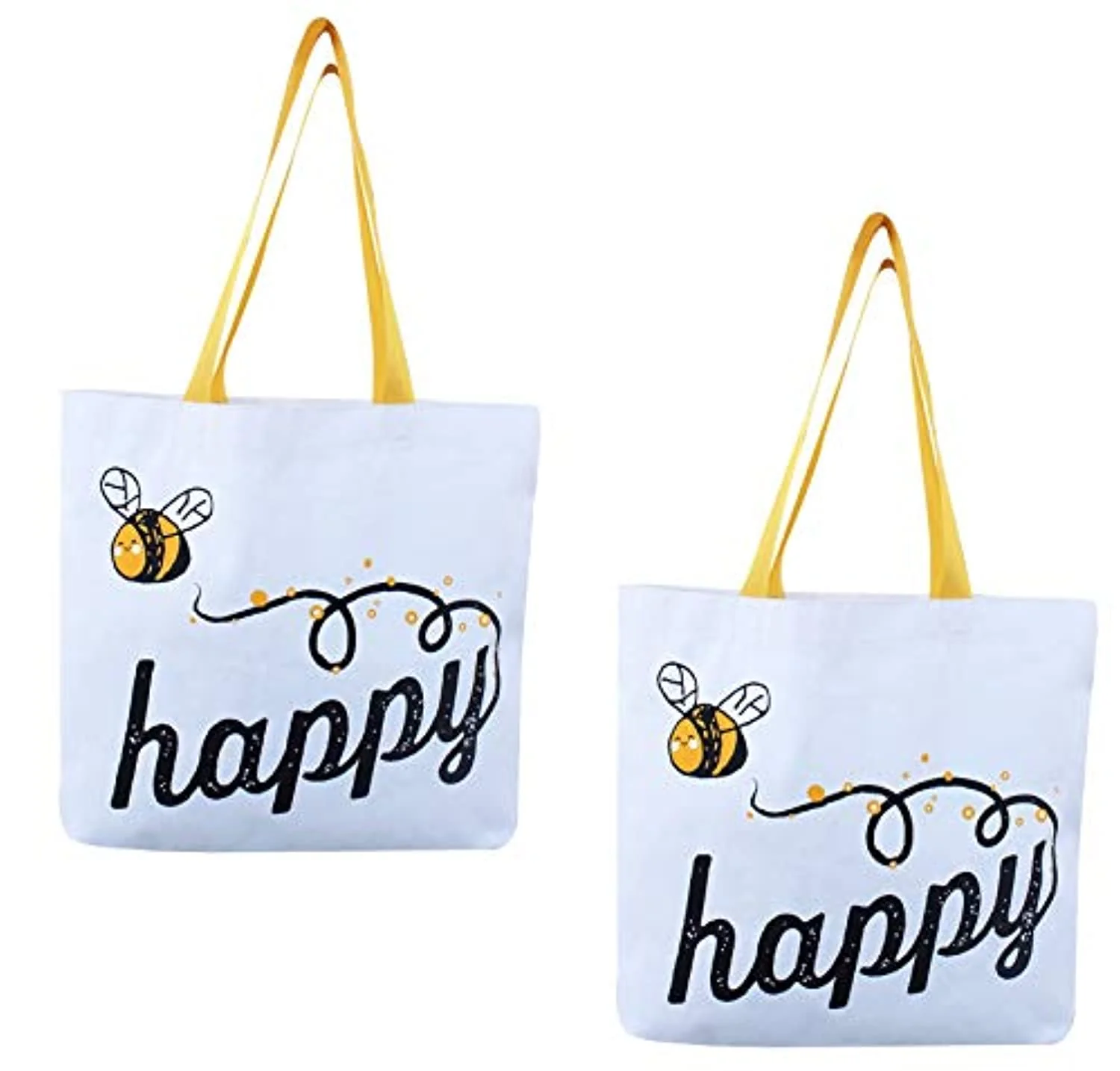 Tote Fashion Bag Reusable Grocery Bag Machine Washable and easily collapsible (Set of 2) Proudly Made in the USA