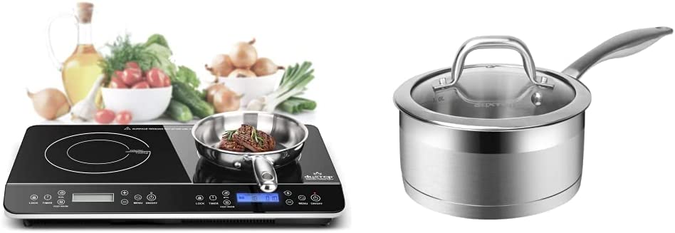LCD Portable Double Induction Cooktop 1800W Digital Electric Countertop Burner Sensor Touch Stove