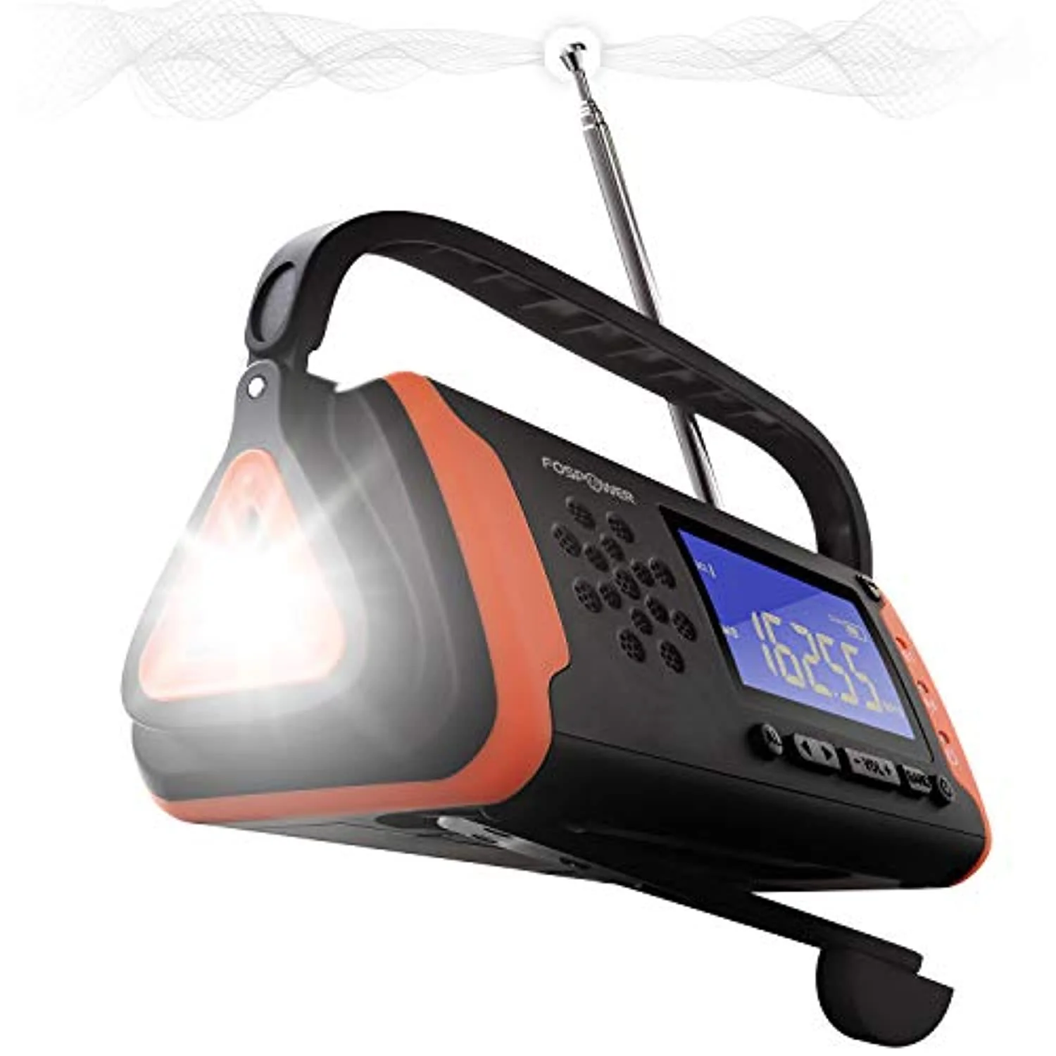 Emergency Solar Hand Crank Portable Radio. with AM/FM. LED Flashlight. 4000mAh Power Bank USB Charger and SOS Alarm