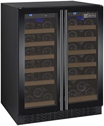 Dual Zone Wine Refrigerator with French Doors 25% More Energy Efficient