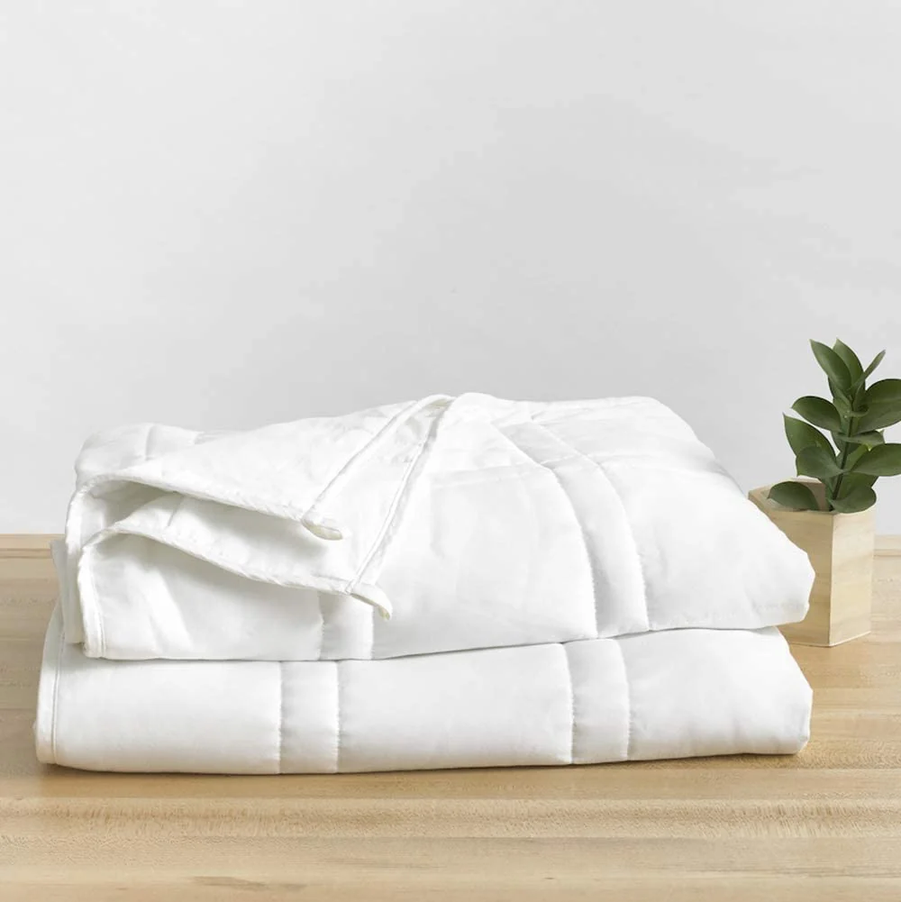 Weighted Blanket -  Eco-Luxury Soft Cool Cotton - Lead-Free Glass Beads - Double Quilted Blankets