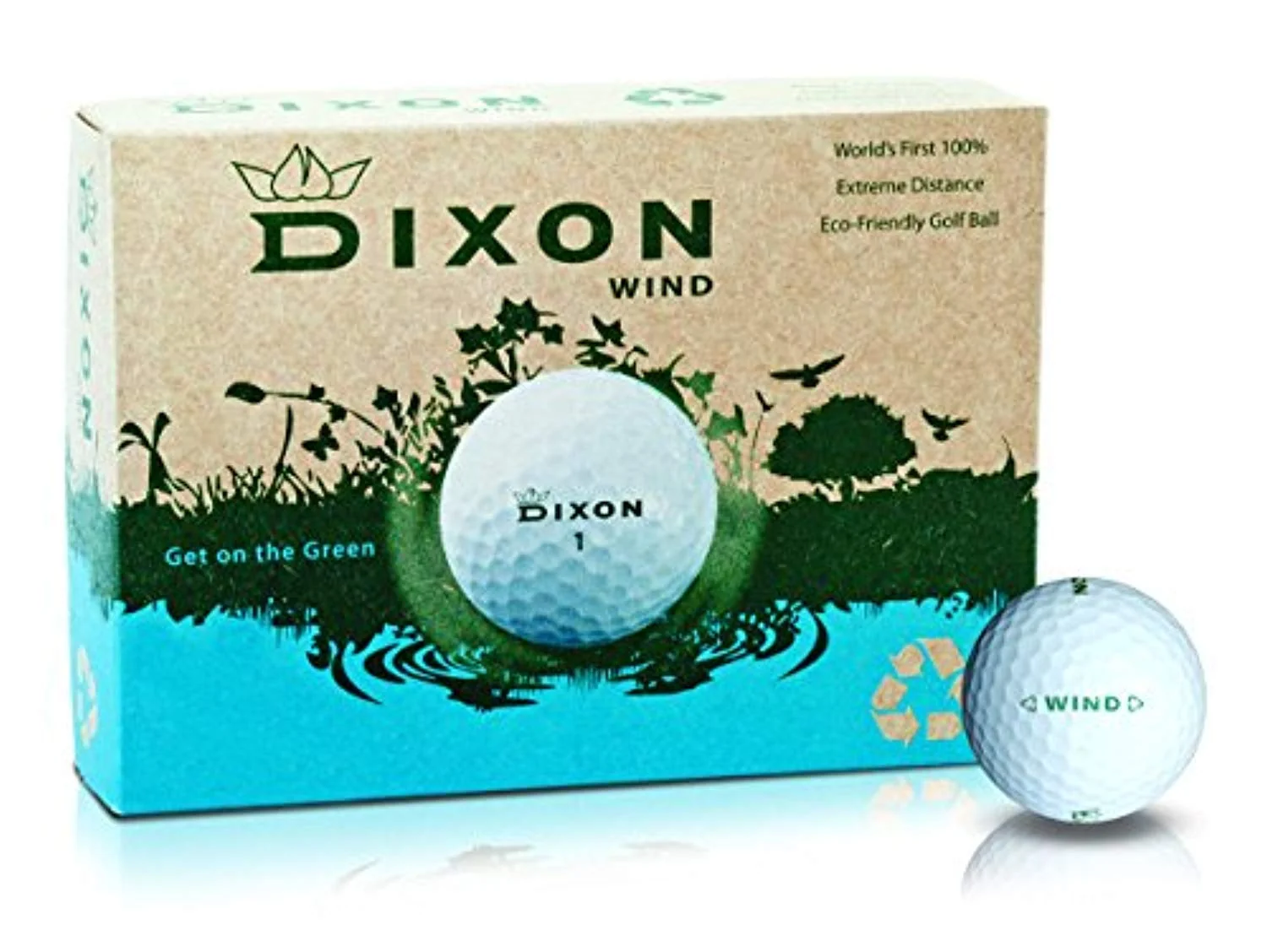 Eco-Friendly Max Distance Golf Balls. 1 Dozen