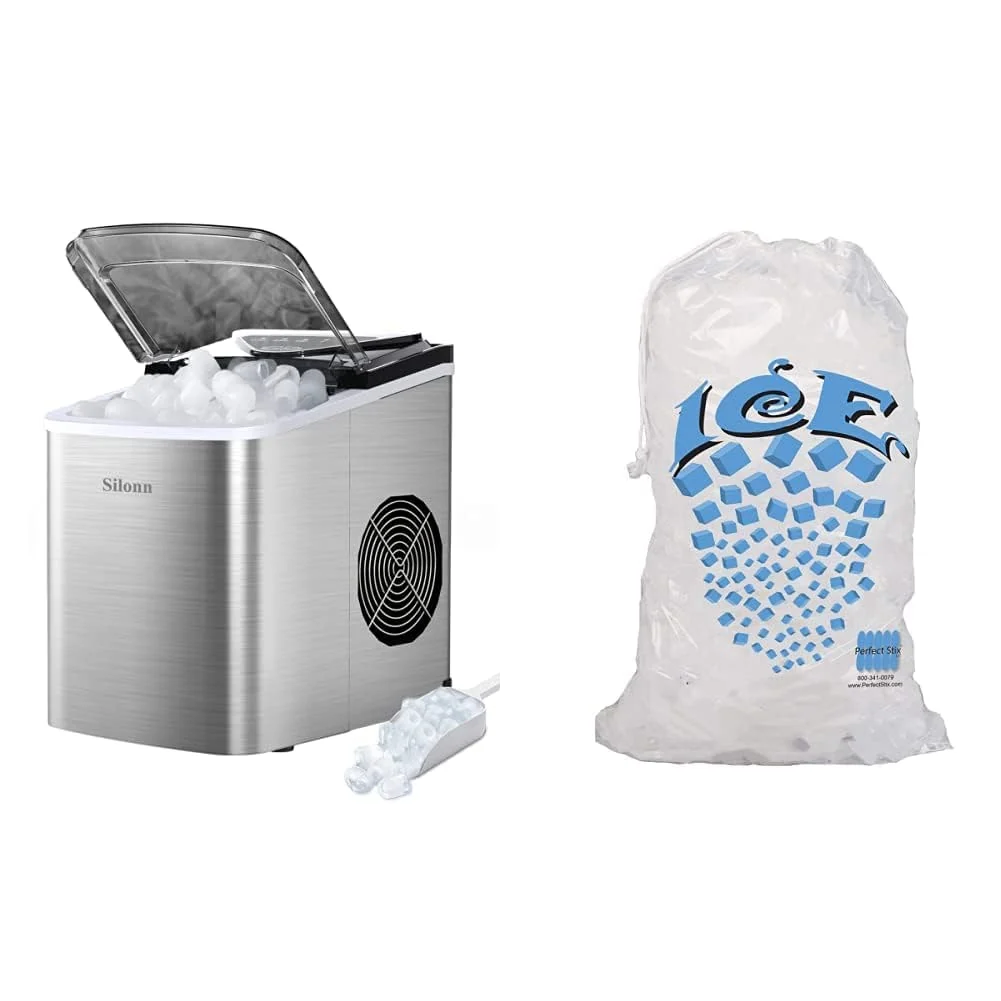 Fast Ice Maker Countertop Machine with Ice Scoop and Basket