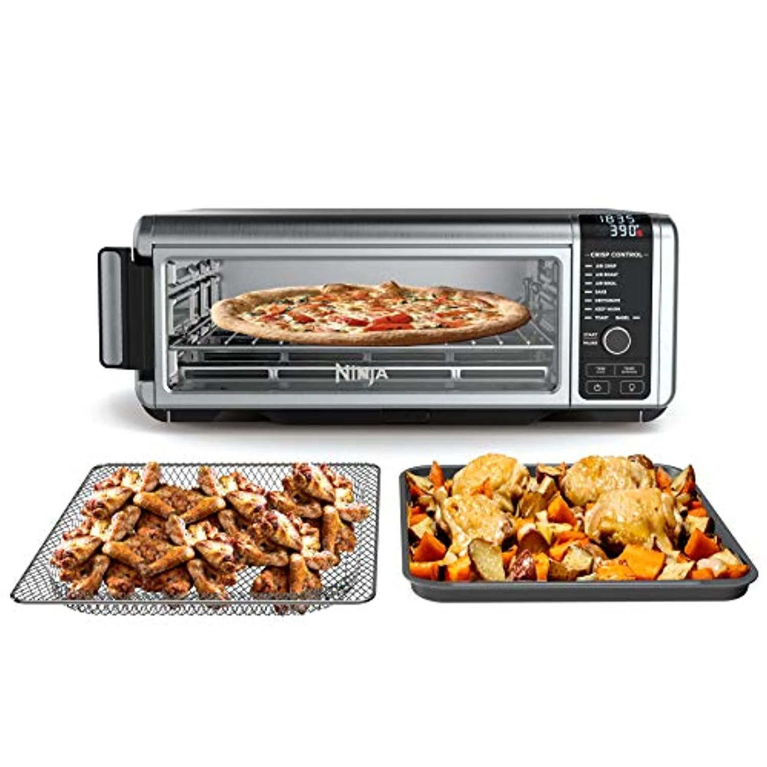 Digital Air Fry. Large Toaster. Dehydrate. Keep Warm. 1800 Watts. XL Capacity. Stainless Steel