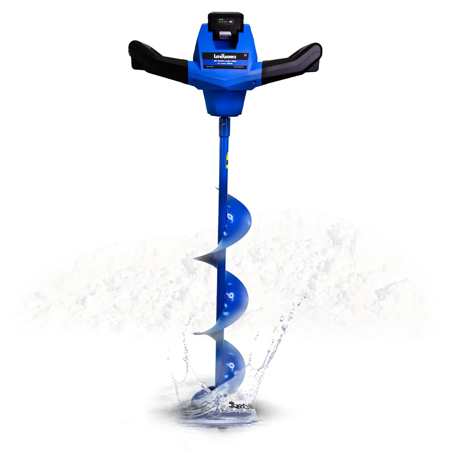 Ice Auger Power Head w/Steel 8x39 Bit Heavy Duty Eco-Friendly Ice Drilling for Ice Fishing
