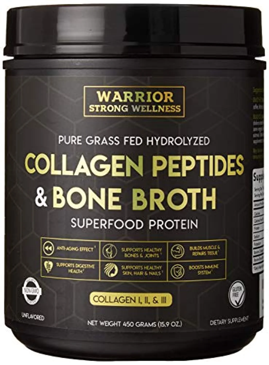 Collagen Peptides & Bone Broth. Pure Grass-Fed Hydrolyzed Collagen Powder Boost for Healthy Skin. Nails. Hair. Joints. Muscles