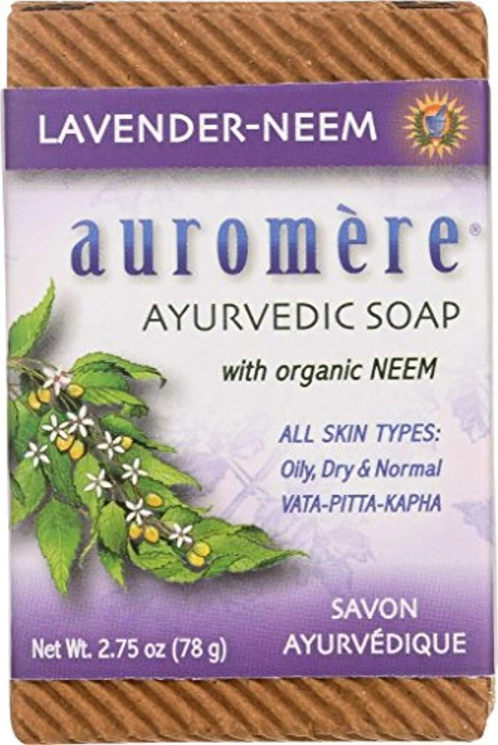 Ayurvedic Bar Soap Lavender-Neem - All Natural Handmade and Eco-friendly Bar Soap for Sensitive Skin - 2.75 oz (2 Pack)