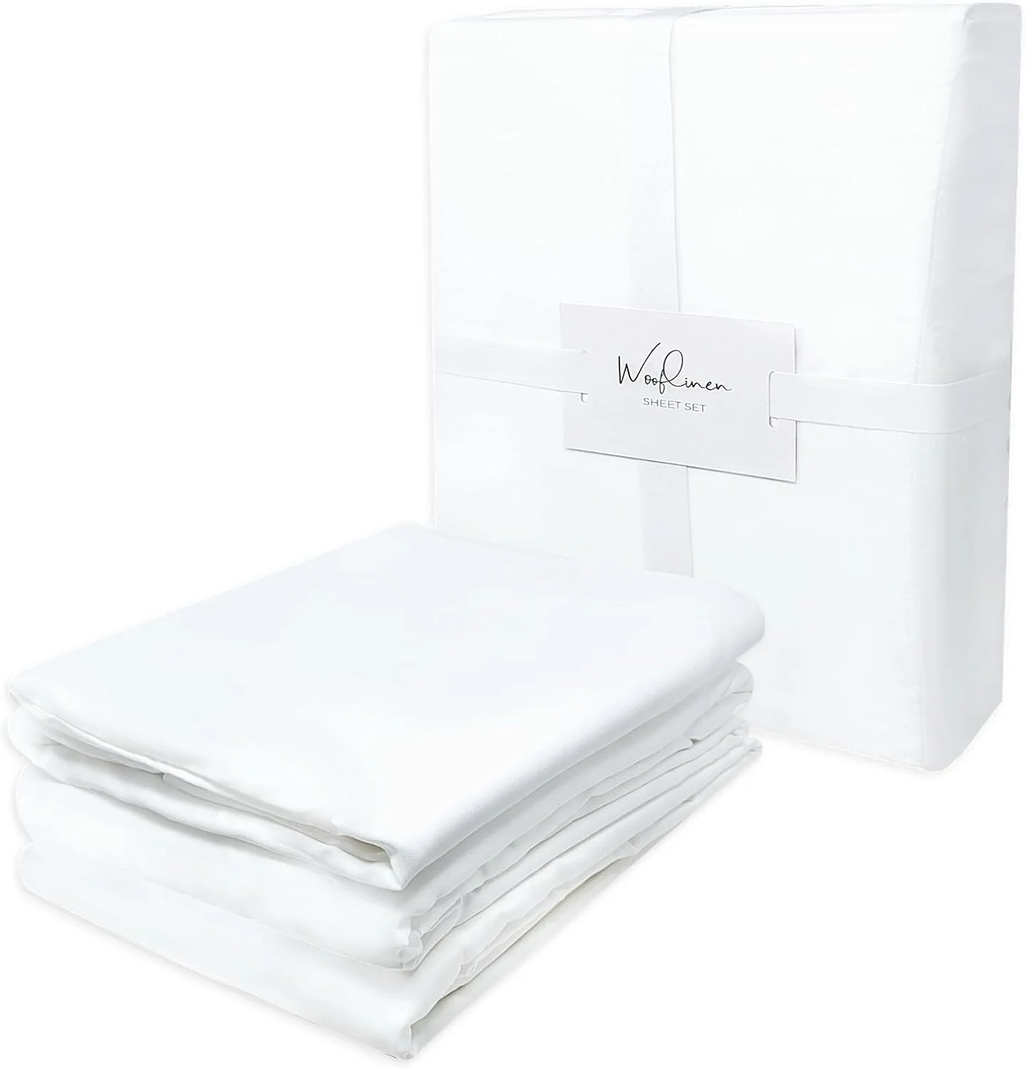 4 Pc Bamboo Sheet Set. King. Deep Pocket Fitted up to 17 Inch. Soft and Cool Sheets in Matte White