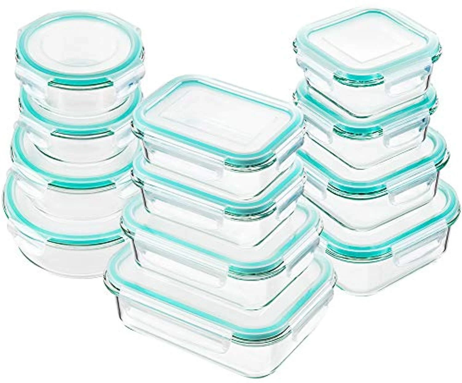 Glass Food Storage Containers with Lids. 24 Pcs Glass Meal Prep Containers. Airtight Glass Bento Boxes. BPA-Free & FDA Approved & Leak Proof