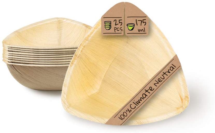 Palm Leaf Plates Tableware. Eco-Friendly Compostable Biodegradable Serving Bowls. 25 Pieces. 5