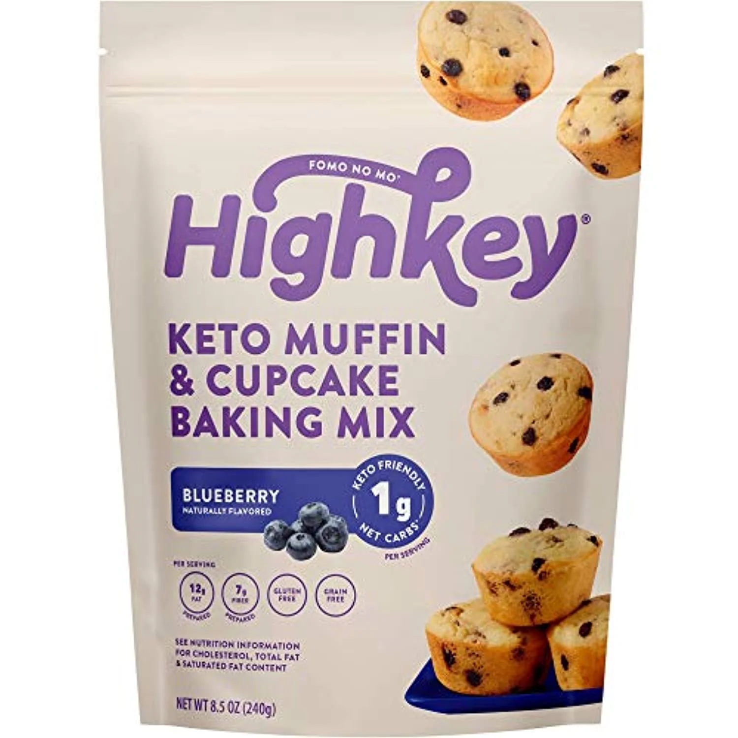 Keto Blueberry Muffin Mix - Low Carb. Gluten Free Food - No Sugar Added Snacks - 12 Muffins