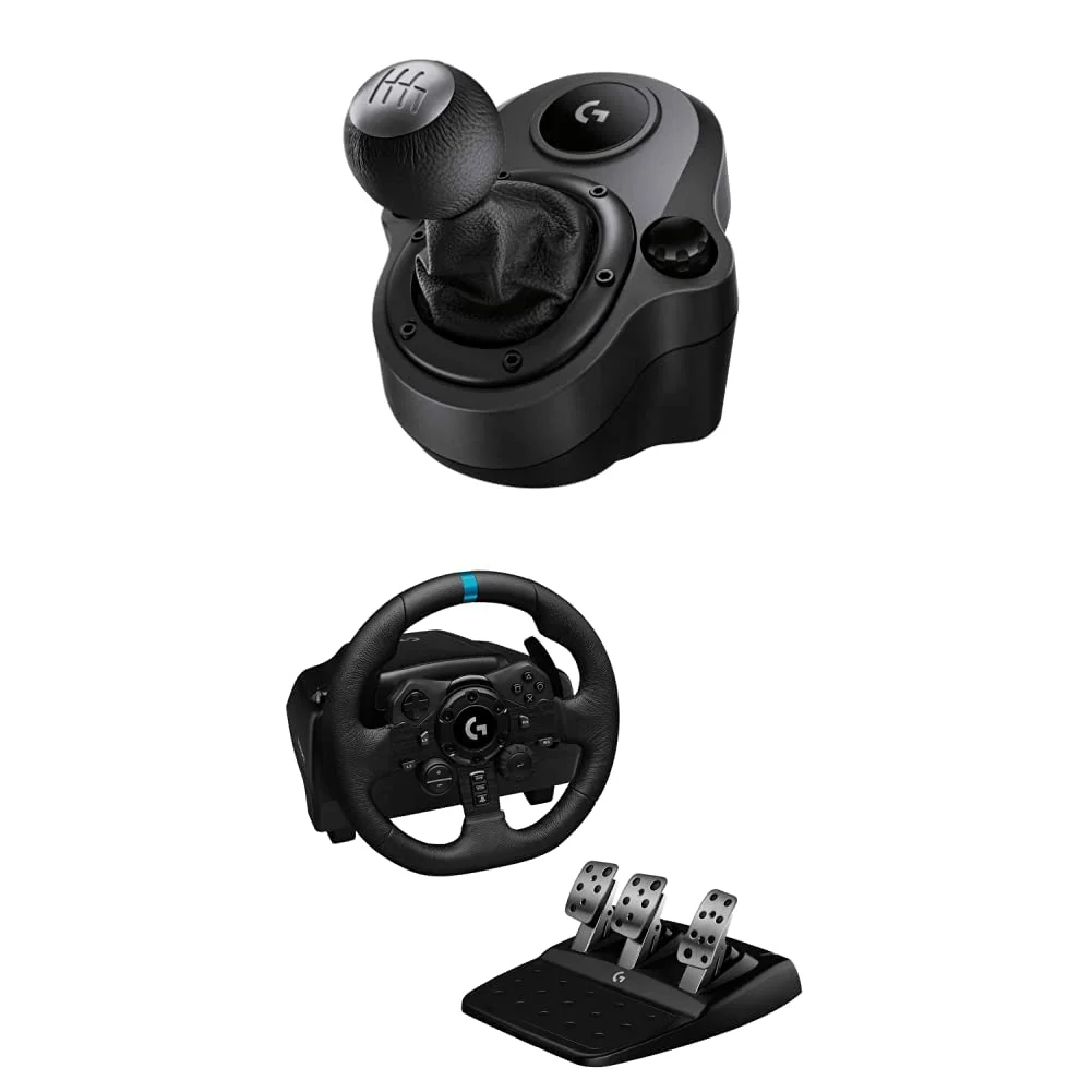 Racing Wheel and Pedals for PS 5. PS4 and PC featuring TRUEFORCE up to 1000 Hz Force Feedback. Responsive Pedal. Dual Clutch Launch Control. and Genuine Leather Wheel Cover