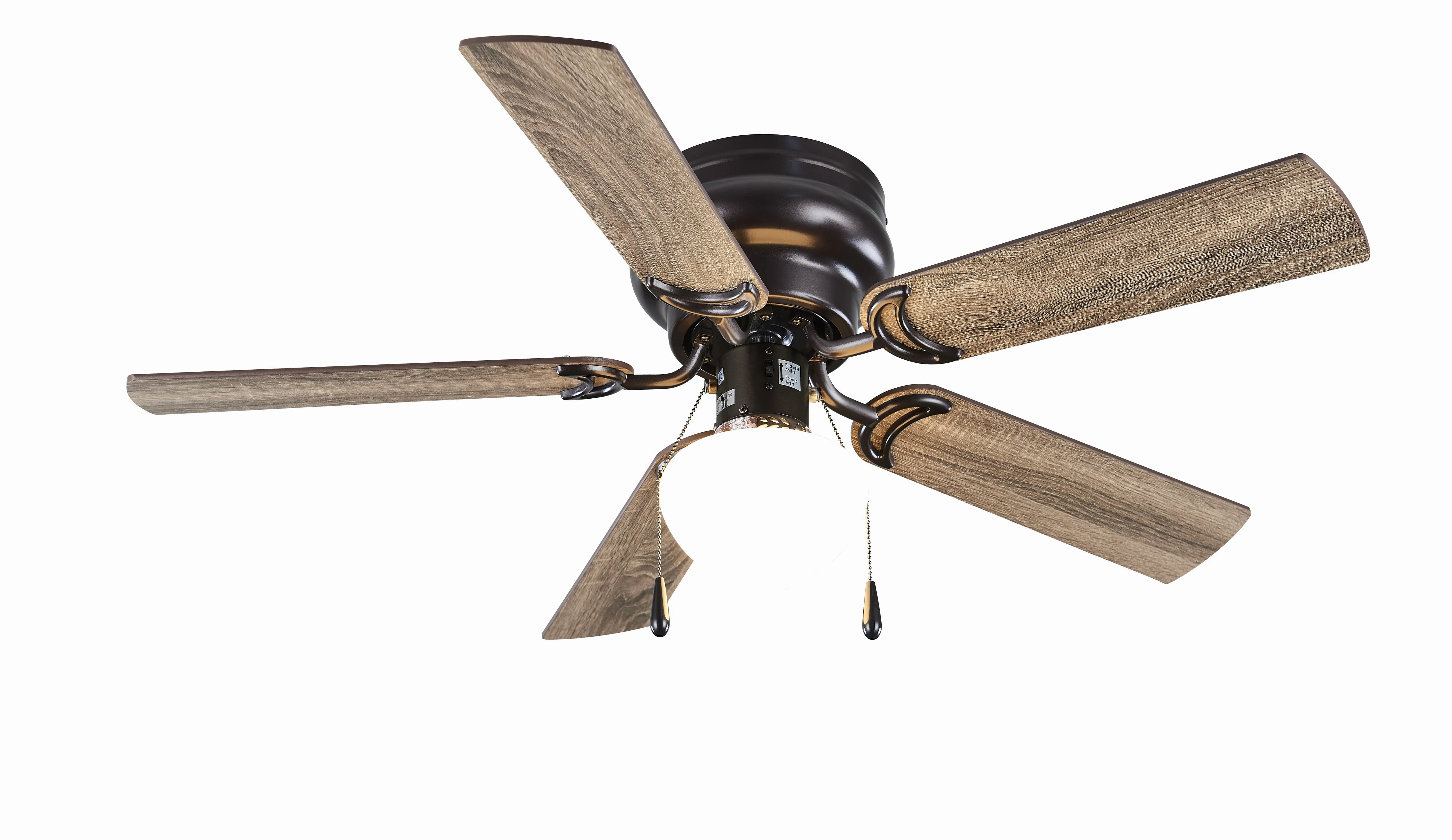 44 Indoor Ceiling Fan with Single Light. 5 Blades. LED Bulb. Reverse Airflow