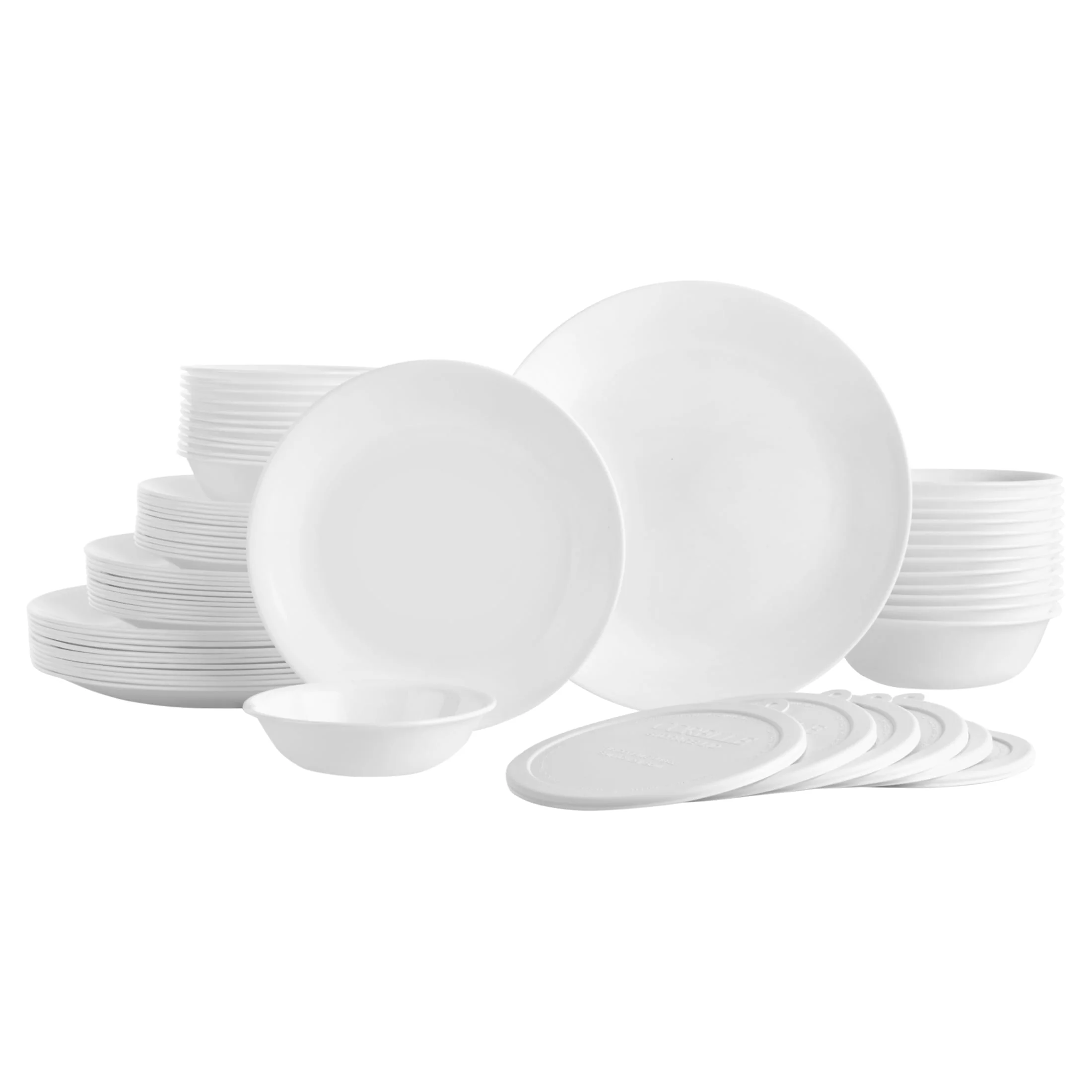 Dinnerware Set. Winter Frost White. 66 Pieces