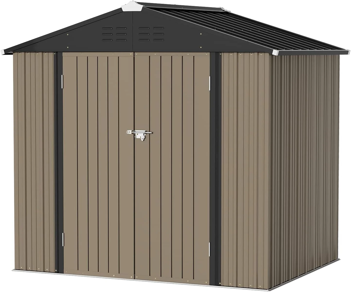Metal Outdoor Storage Shed 8FT x 6FT. Steel Utility Tool Shed Storage House with Door & Lock