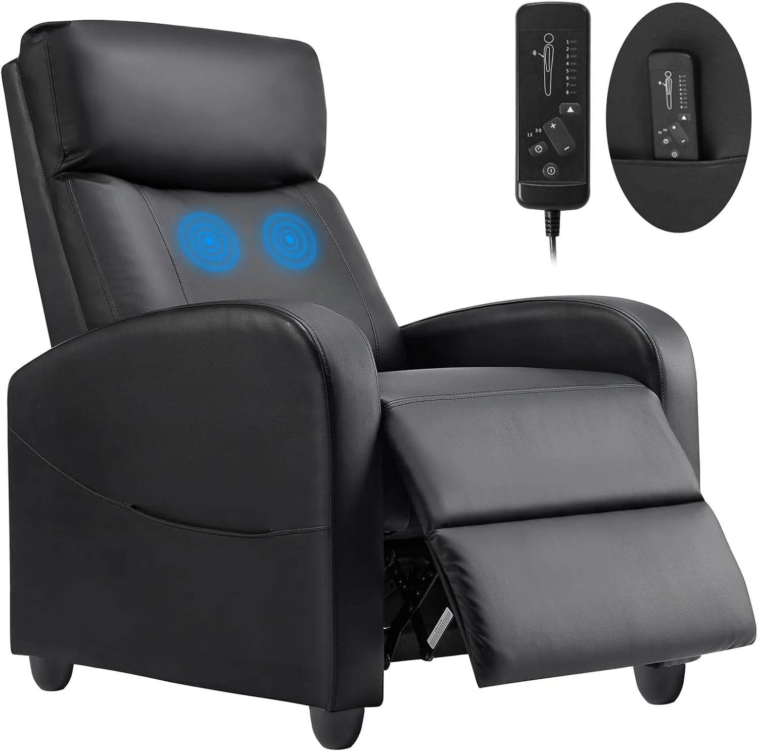 Recliner Chair Massage Reclining for Adults. Comfortable Adjustable Home Theater Seating Lounge with Padded Seat Backrest