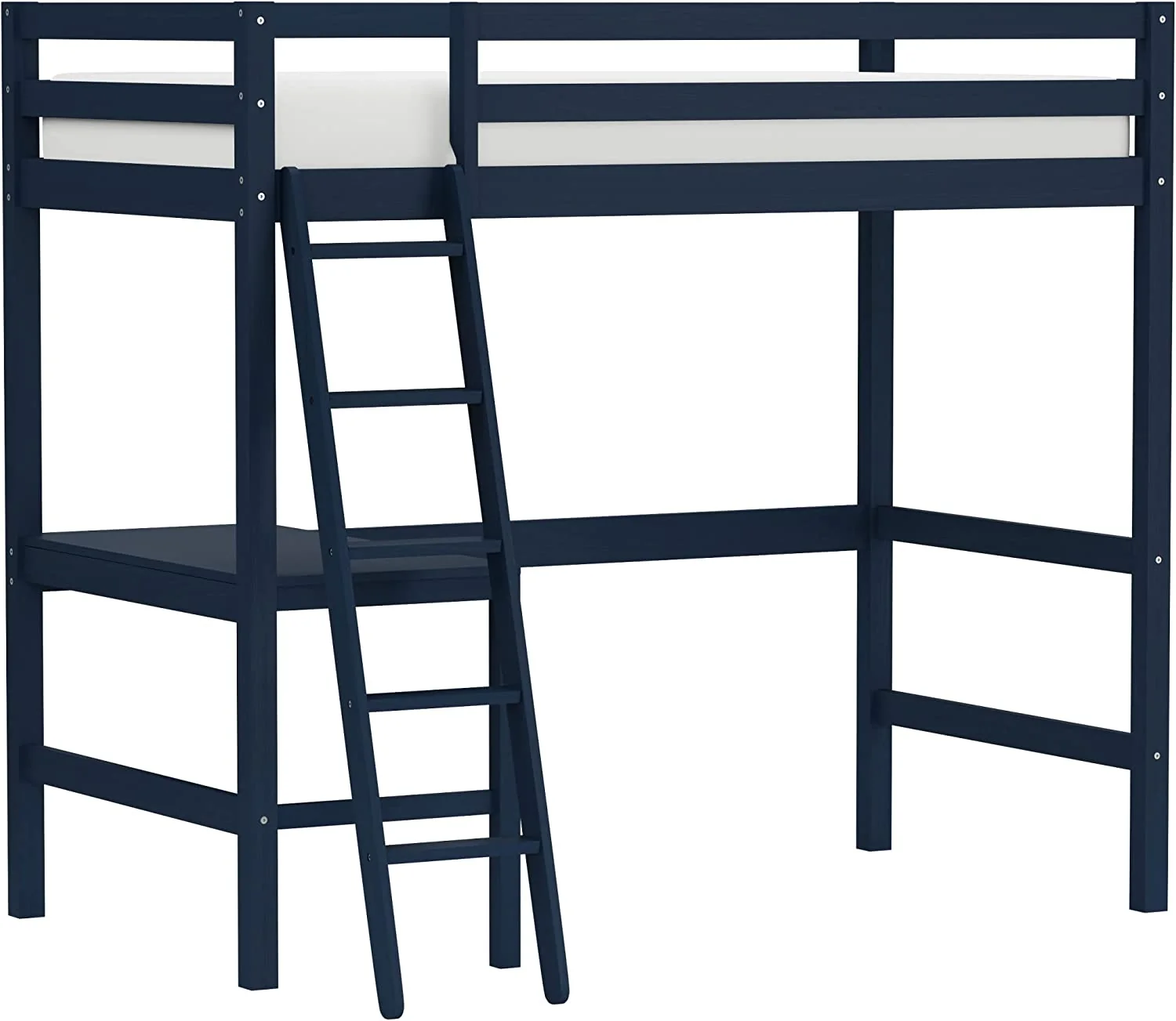 Twin Loft Bed. Built-in Desk and Open Space Perfect for Storage or a Play Area