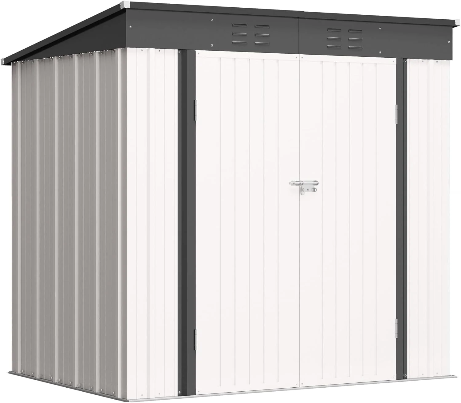 Outdoor Storage Shed All Weather Metal Garden Shed with Lockable Double Doors for Garden Tools. Toys and Sundries