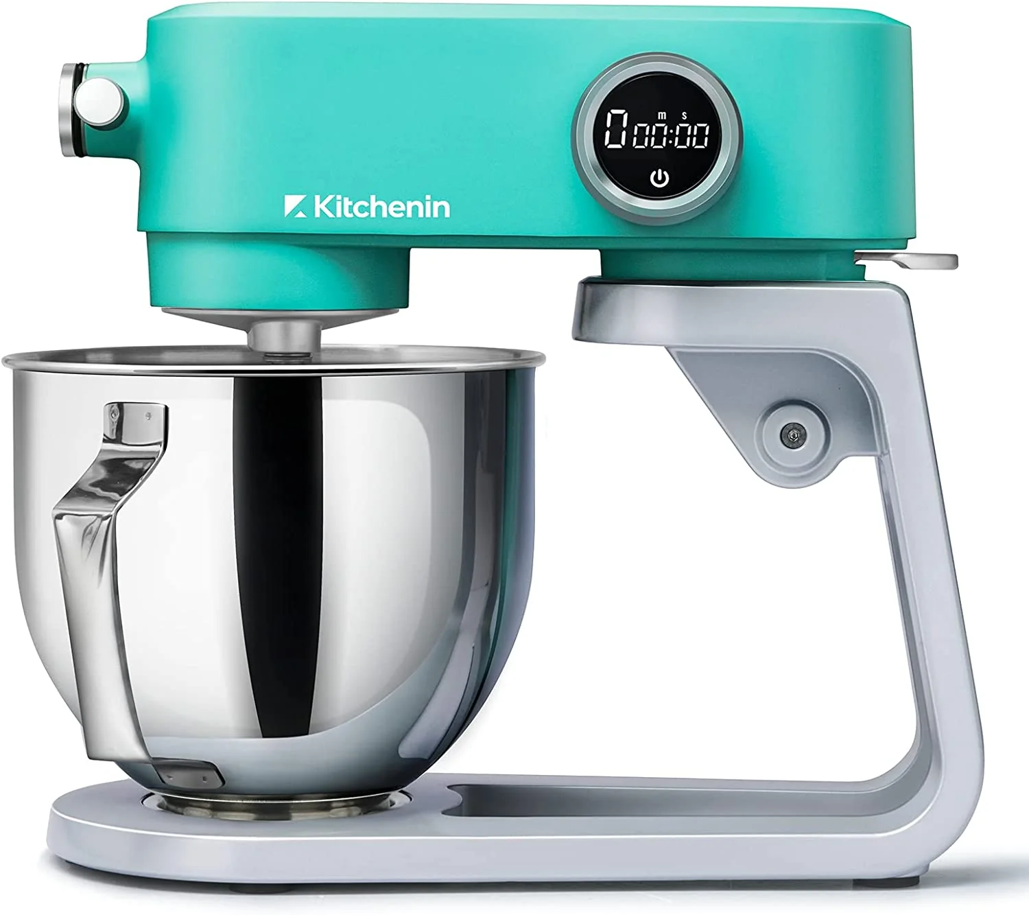 All Metal Stand Mixer. 5.3-Quart 8-Speeds Tilt-Head 400 Watt DC Motor with 12-Wire Whip. Flat Beater. Stainless Steel Dough Hook & Pouring Shield