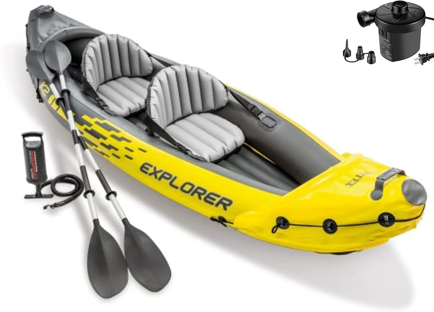 Inflatable Kayak Set 86 Inches. Adjustable Seats with Backrest. 2 Person. 400lb Weight Capacity