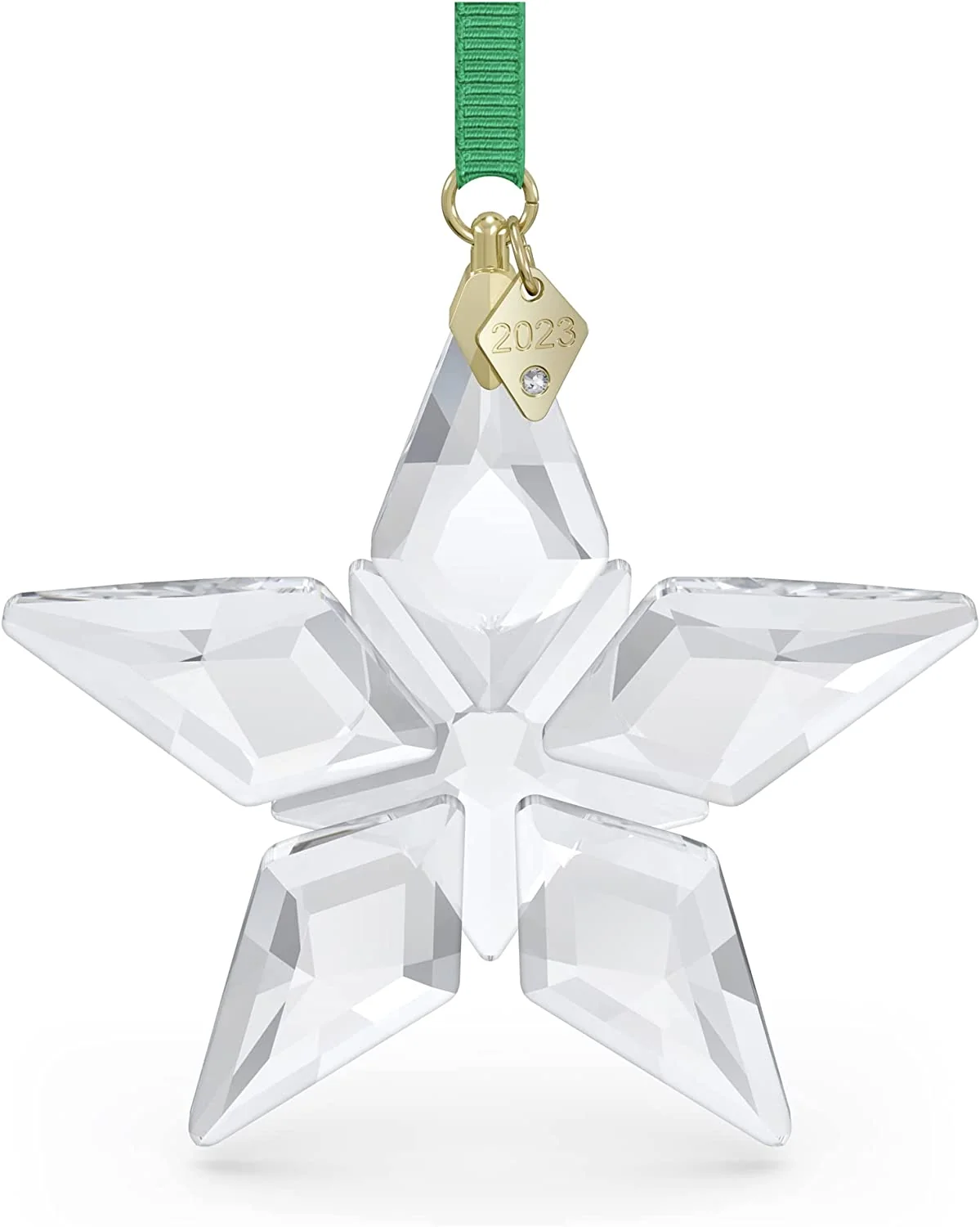 Christmas Ornament. Large. Clear Crystal. Made in USA
