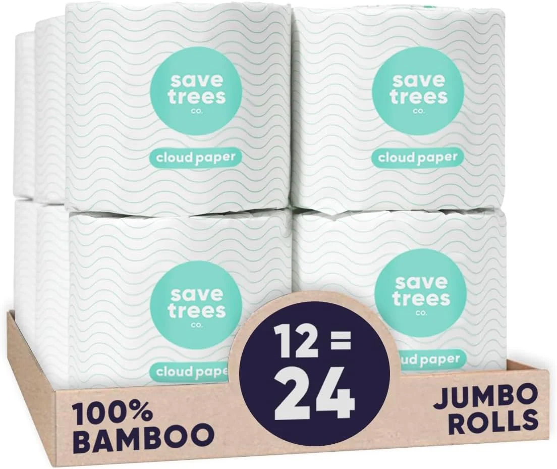 Toilet Paper. Environmentally-Friendly 3-ply. 300 Sheets Per Roll. PFAs Free. FSC Certified. Plastic & Chemical Free