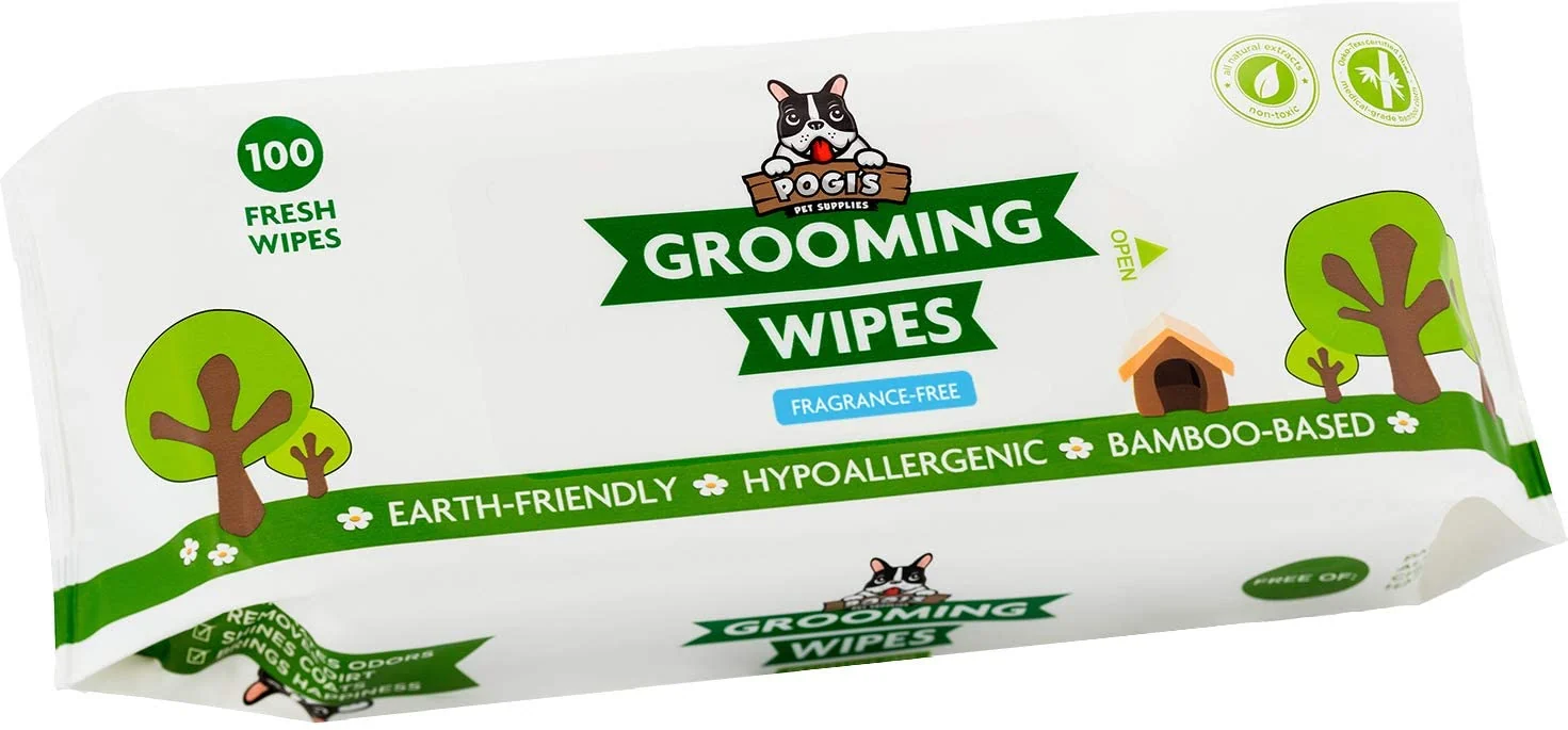 Grooming Wipes - Hypoallergenic Pet Wipes for Dogs & Cats - Plant-Based. Earth-Friendly. Deodorizing