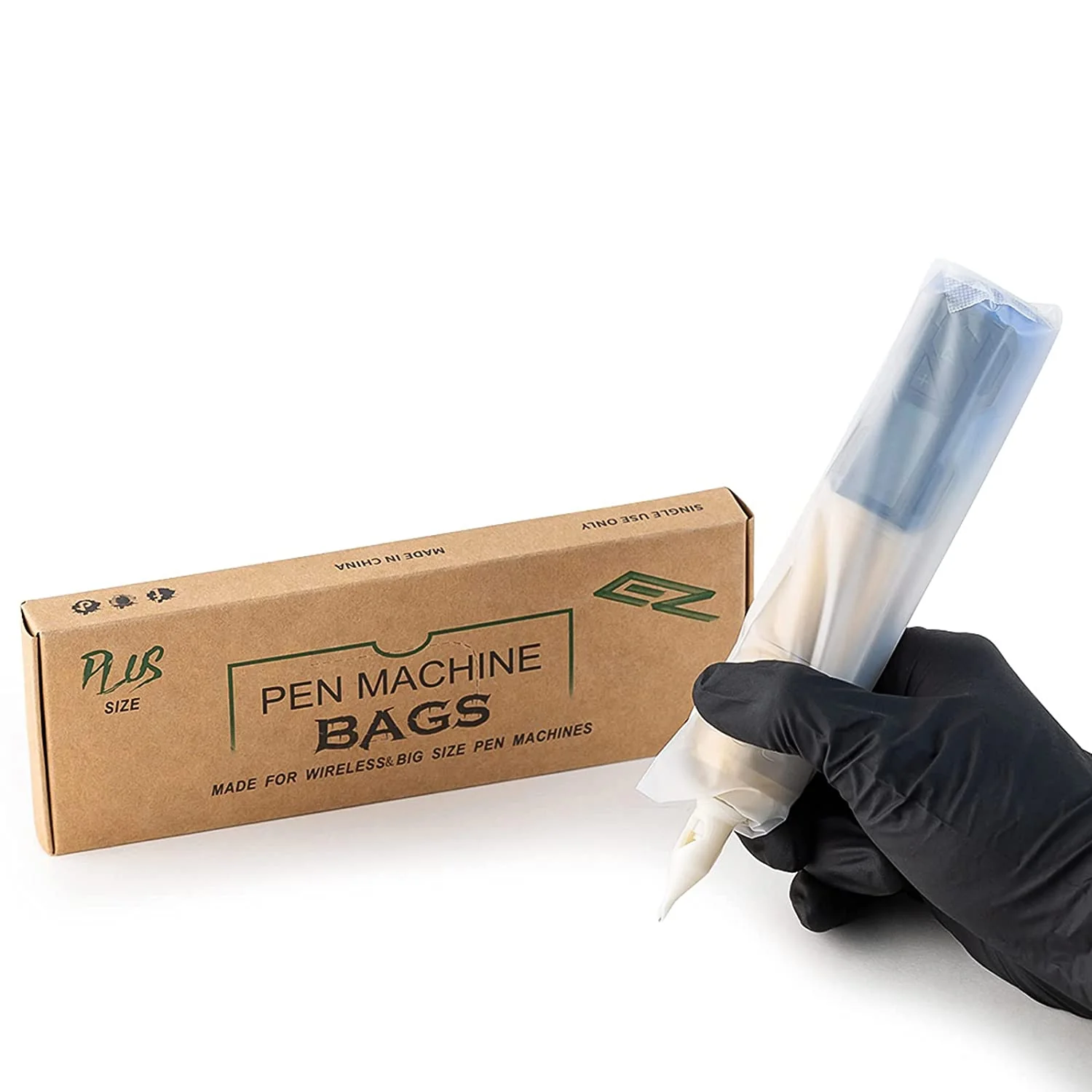 Eco Friendly Disposable Tattoo Pen Cover Bags. Cartridge Machine Grip Clip Cord Sleeves 200 Pieces