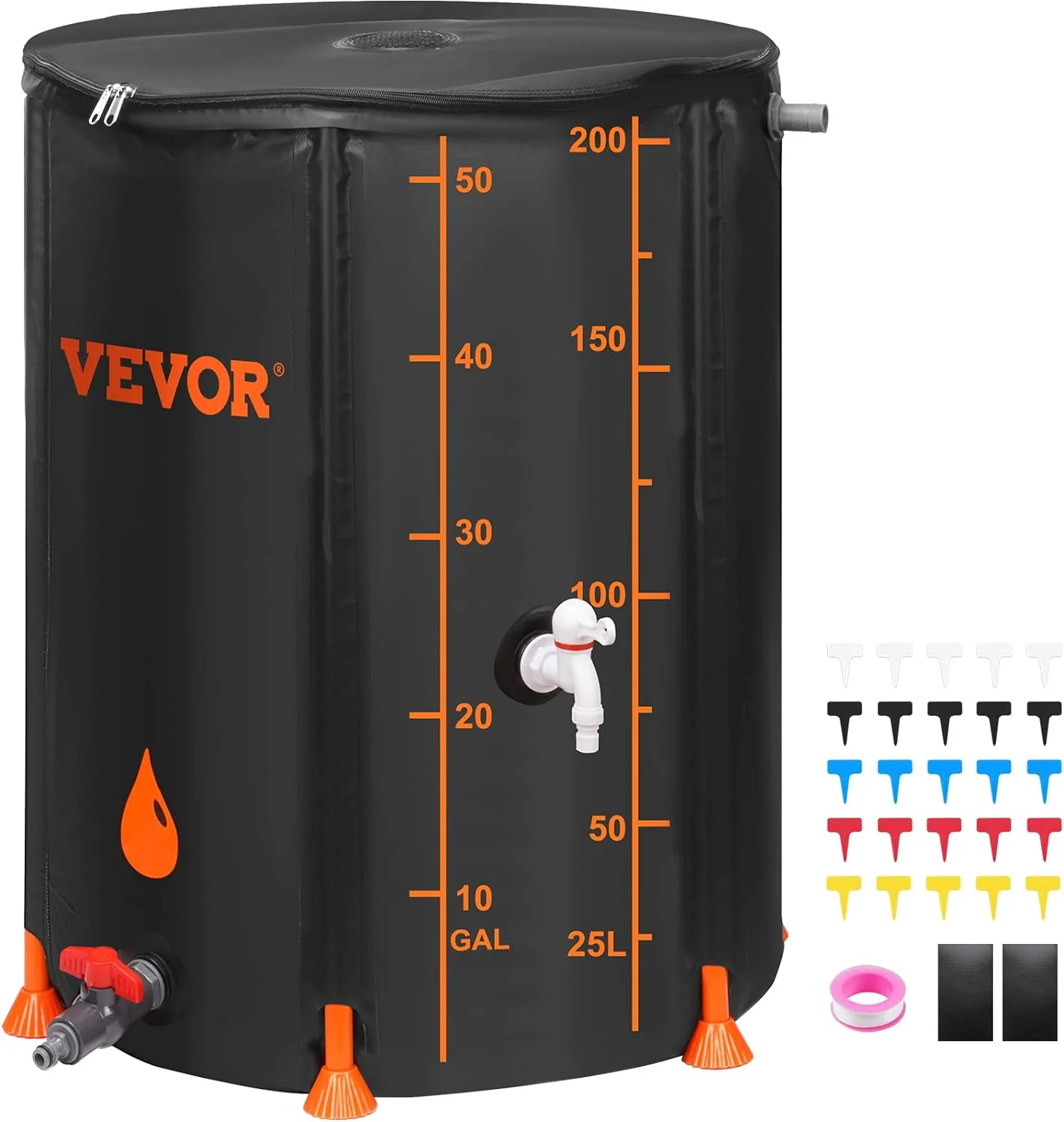 Collapsible Rain Barrel. Portable Rainwater Collection System