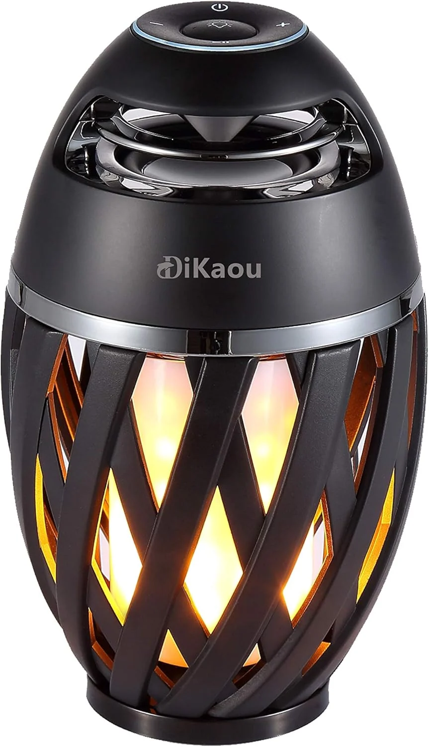 LED Flame Table Lamp with Bluetooth Speaker – Rechargeable Ambience Lantern for Patio & Home Decor. Perfect Gift for All Ages