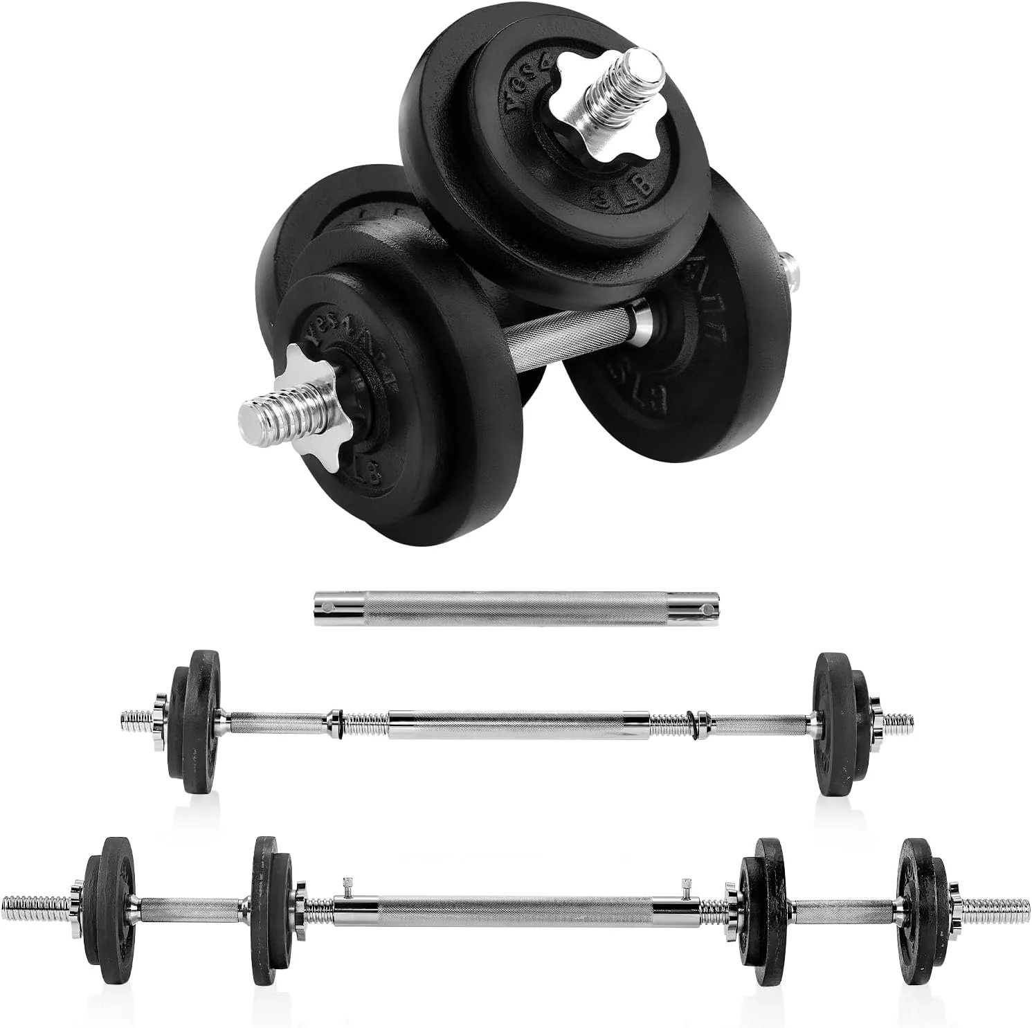 Adjustable Dumbbell Set With Connector Option For Strength Training. Full Body Workout. And Muscle Building
