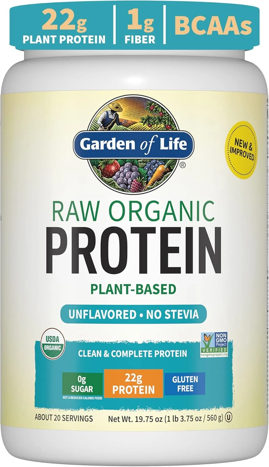 Garden of Life Organic Vegan Protein Powder. Plant Based & BCAAs. Organic Protein Powder with Probiotics & Enzymes. Non-GMO. Gluten-Free Lactose Free 1.2 LB