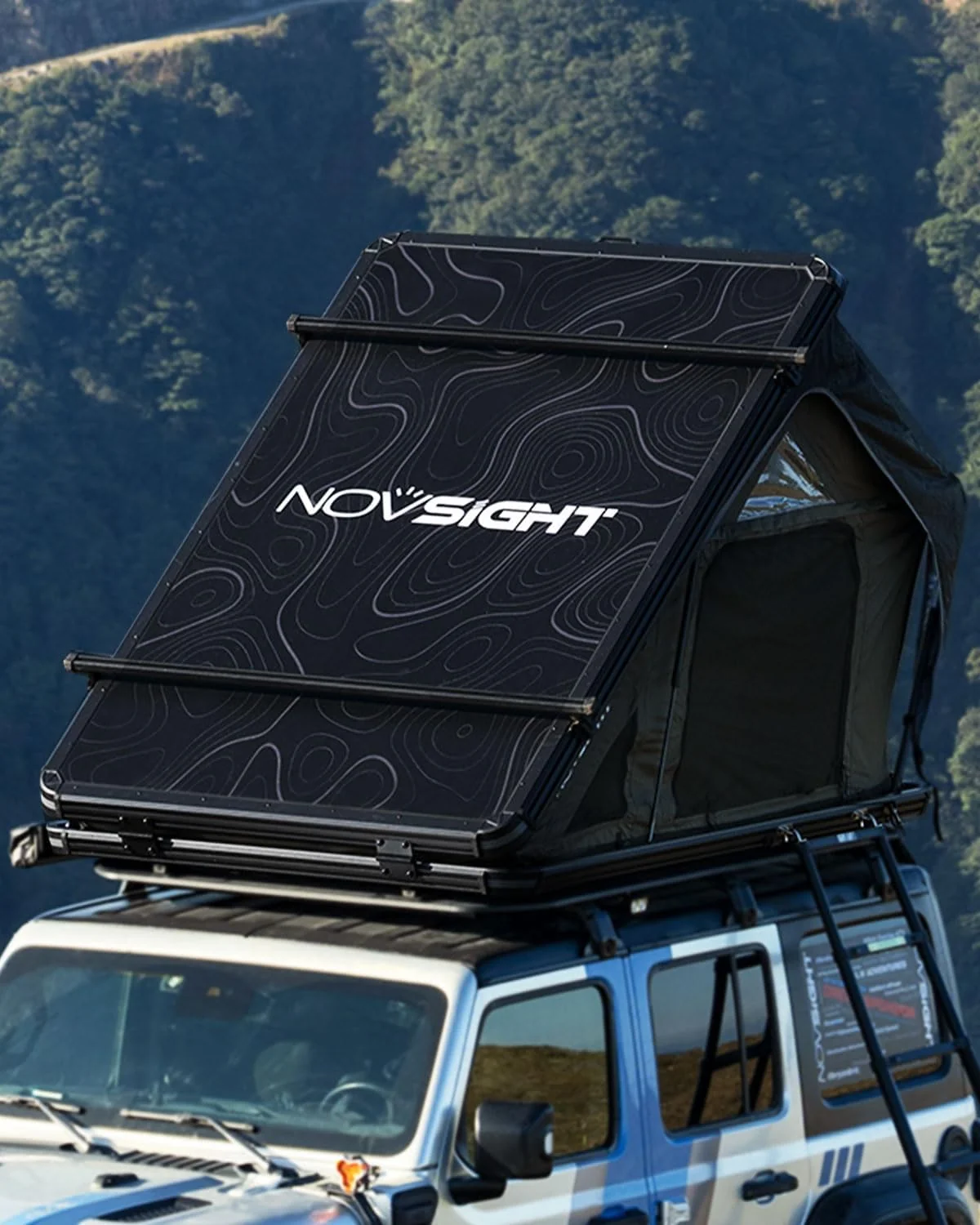 Off-Road Hard Shell Rooftop Tent. Level 7 Wind-Tested for Jeep. Truck. and SUV Camping
