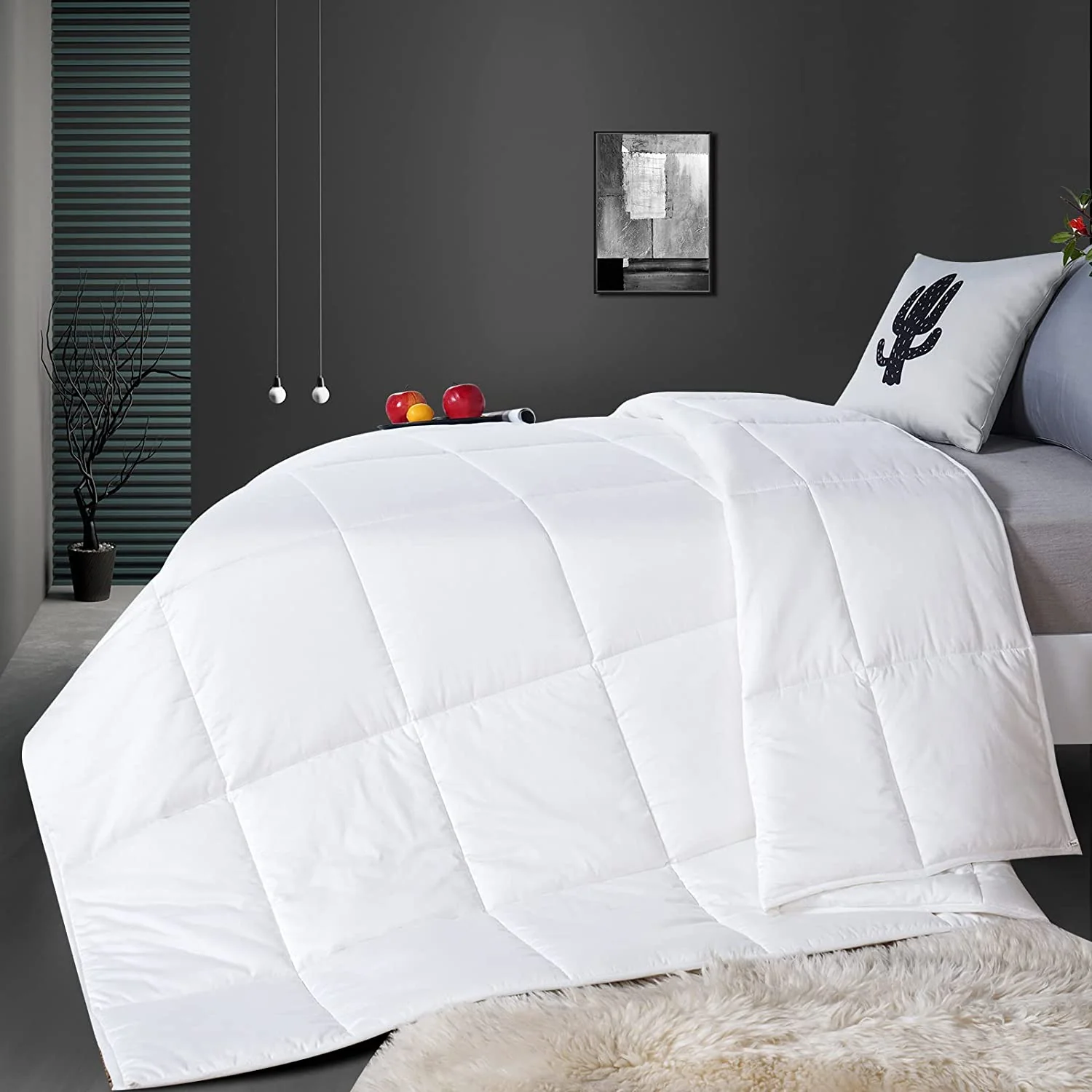 Natural Wool Comforter 100% Natural Australian Wool Duvet. Washable Noiseless Cotton Cover