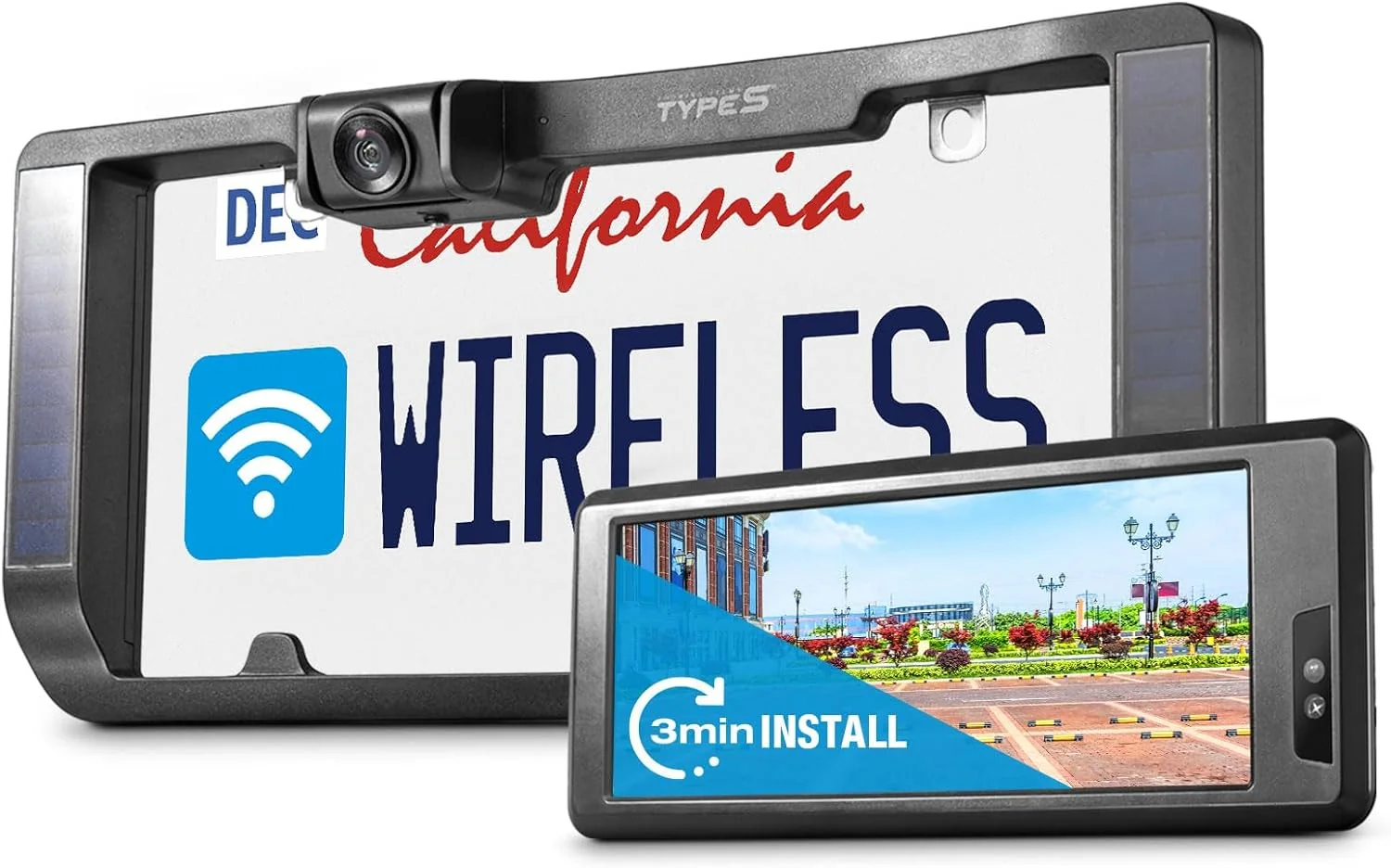 Solar-Powered Wireless Backup Camera with 6.8 Touch Screen & Night Vision