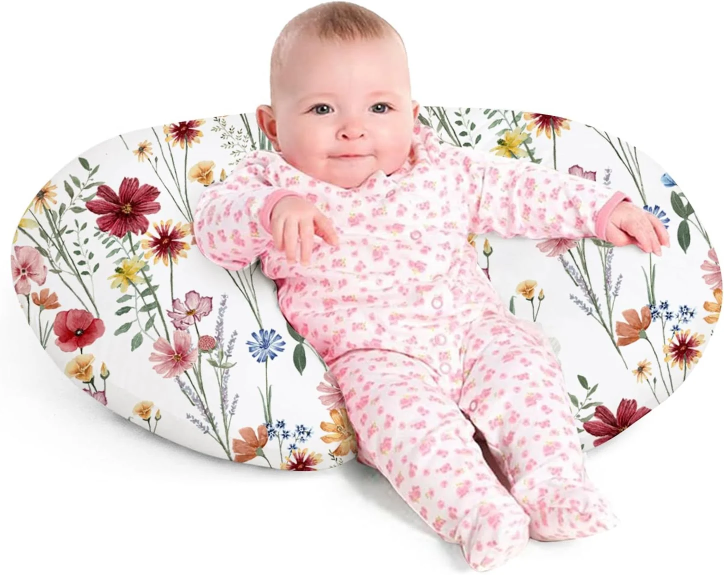 Eco Nursing Pillow for Infants – Organic-Inspired. Breathable Baby Support Pillow for Breastfeeding. Bottle Feeding & Tummy Time with Washable Cover