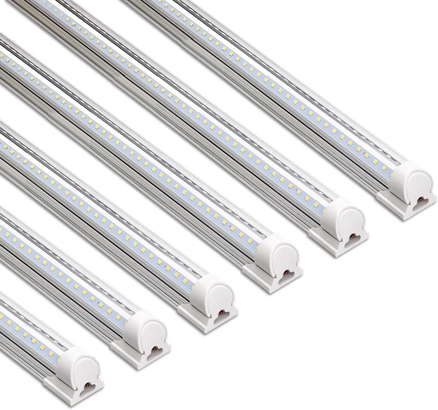 LED Shop Light. 6FT 60W 8000LM 5000K. Clear Cover Linkable LED Garage Lights. V-shape LED Light Fixture