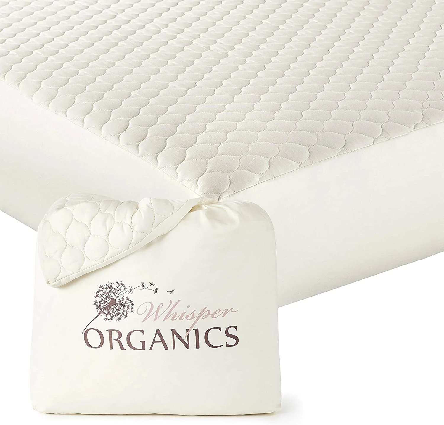 100% Organic Cotton Mattress Protector - Breathable Quilted Fitted Mattress Pad Cover. 17 Deep Pocket