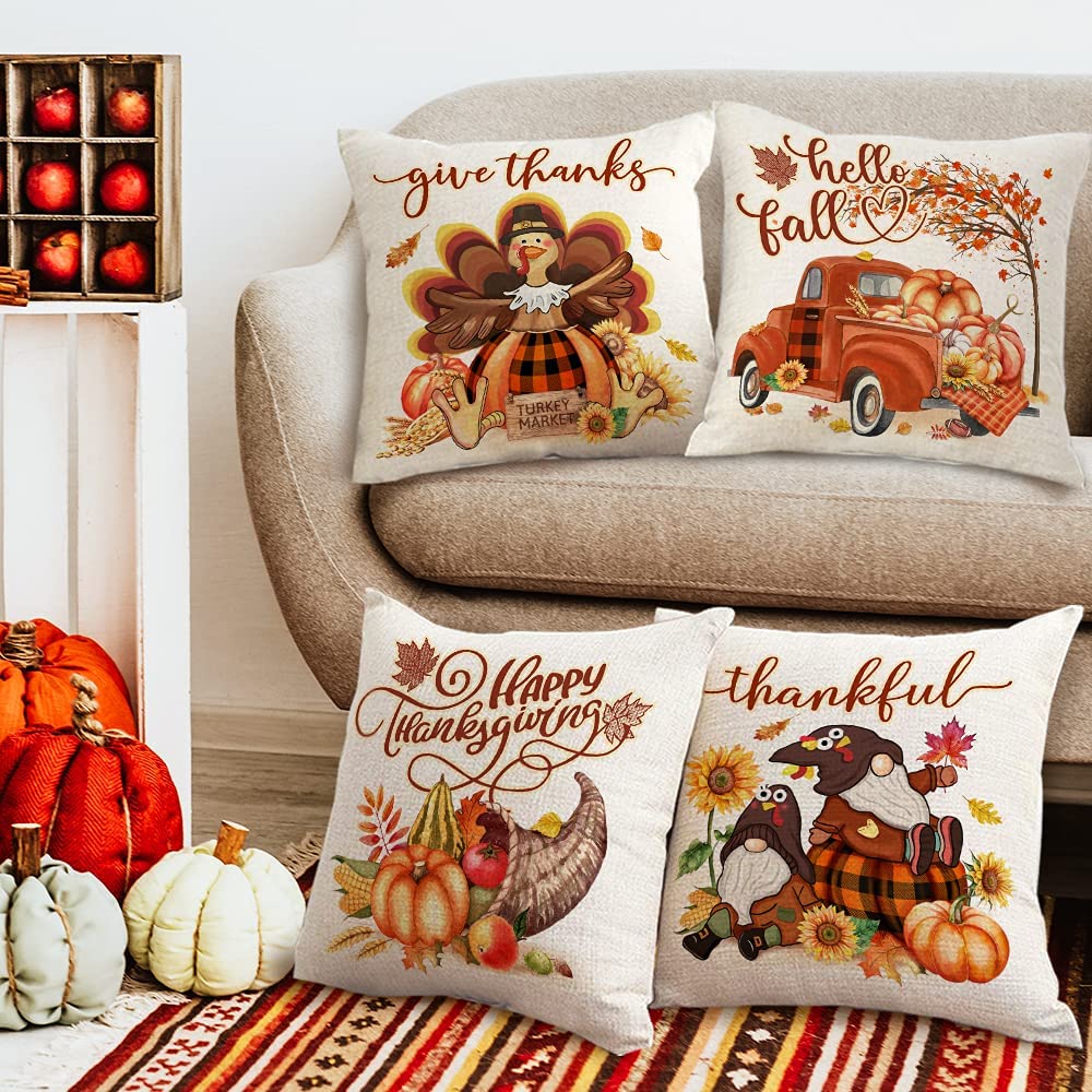 Thanksgiving Pillow Covers 18x18