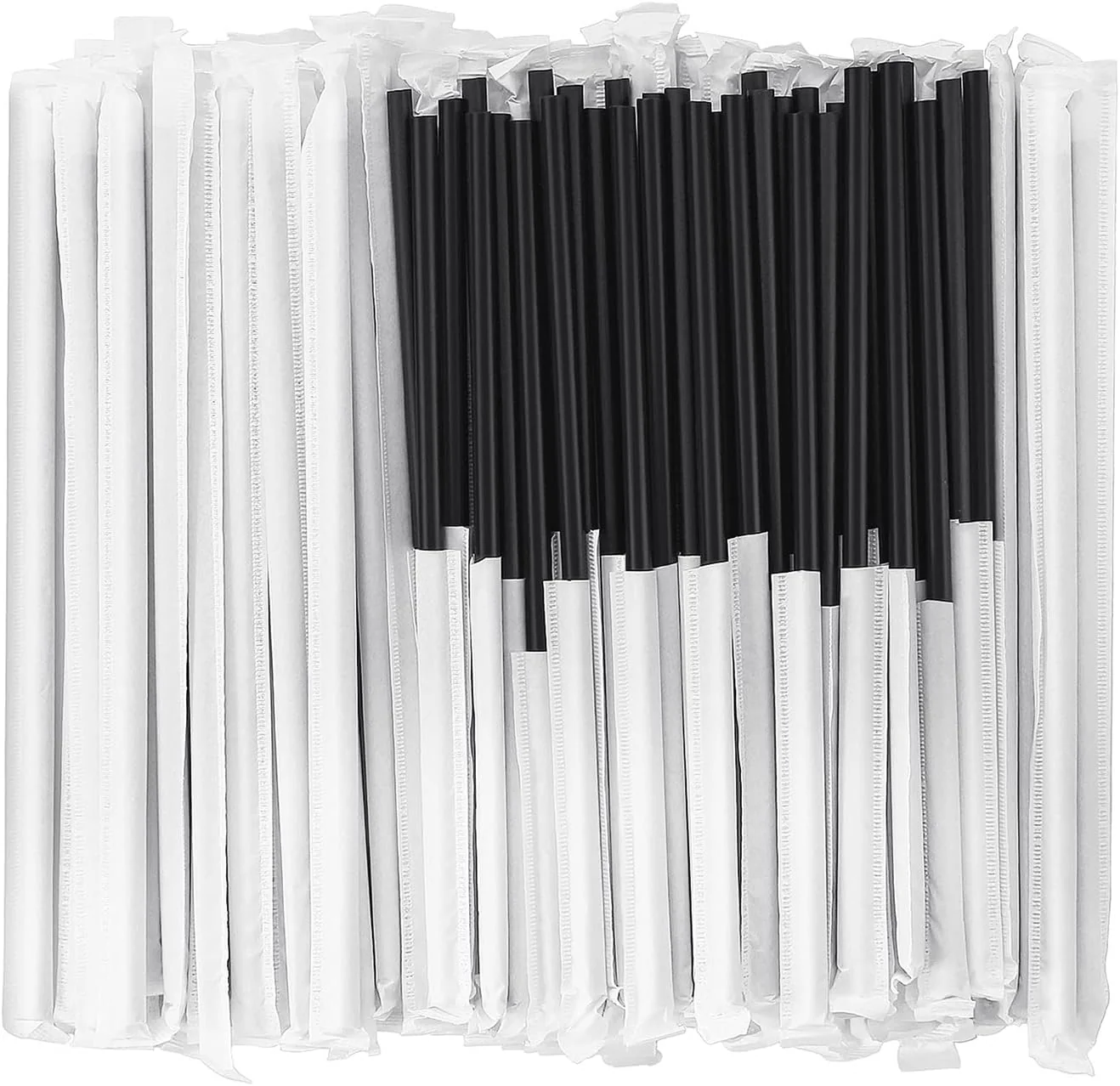 Biodegradable Compostable Individually Wrapped Straws. PLA Disposable Plant Based Eco Friendly Straws 8.25 Long. 0.23 Wide