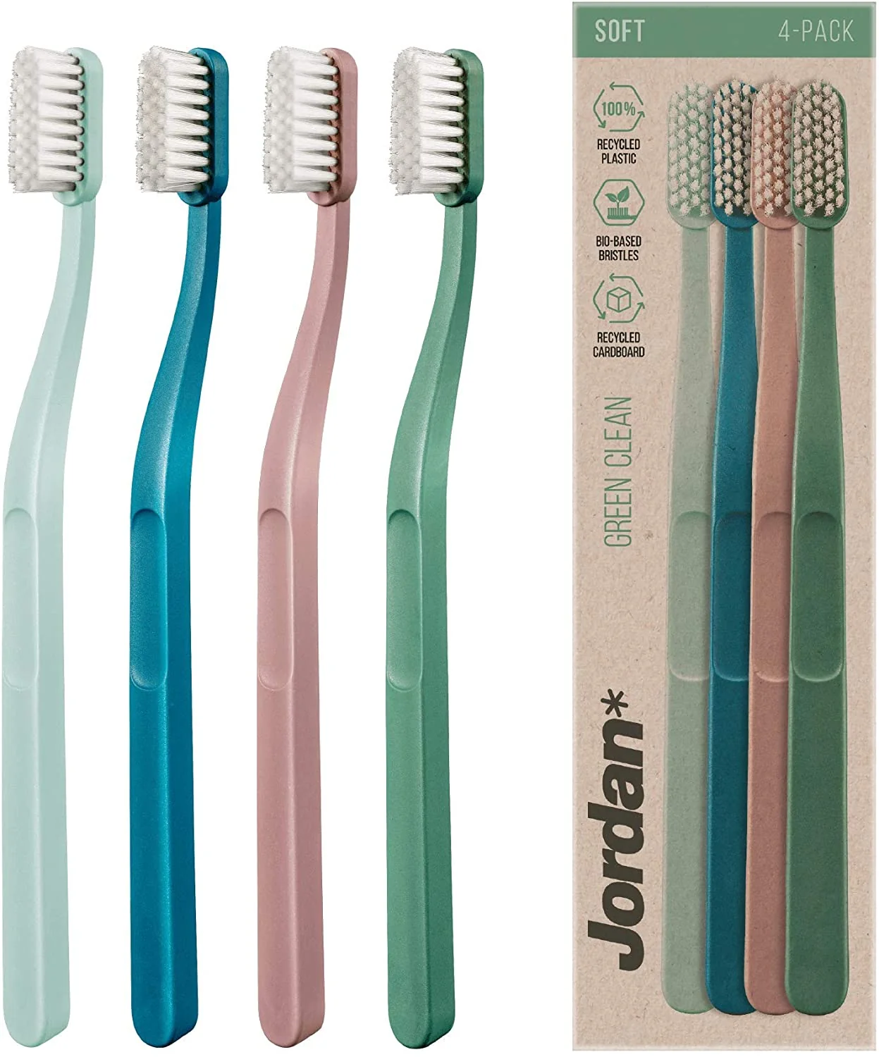 Green Clean Sustainable & Eco-Friendly Toothbrush. 4 Units