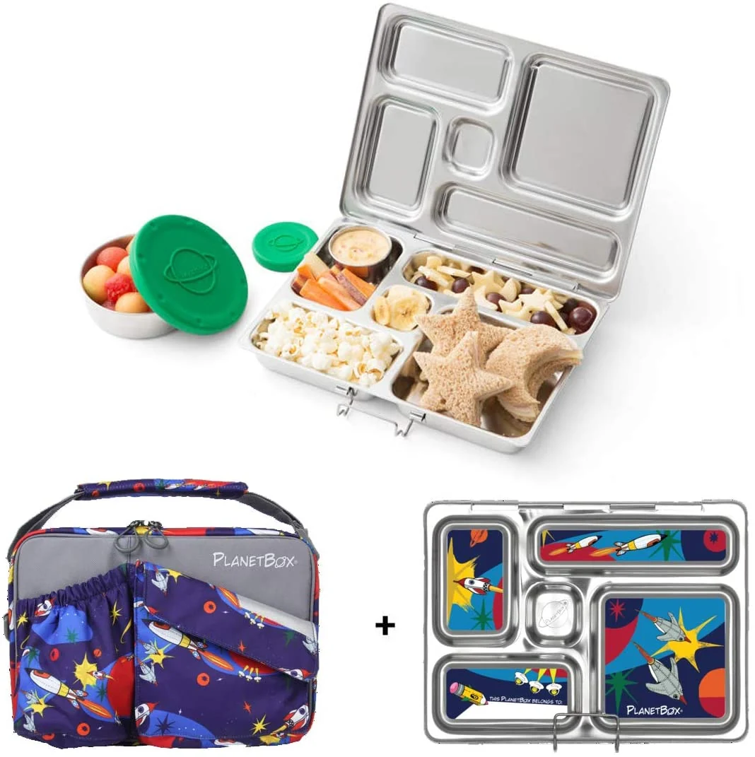 Eco-Friendly Stainless Steel Bento Lunch Box with 5 Compartments for Adults and Kids