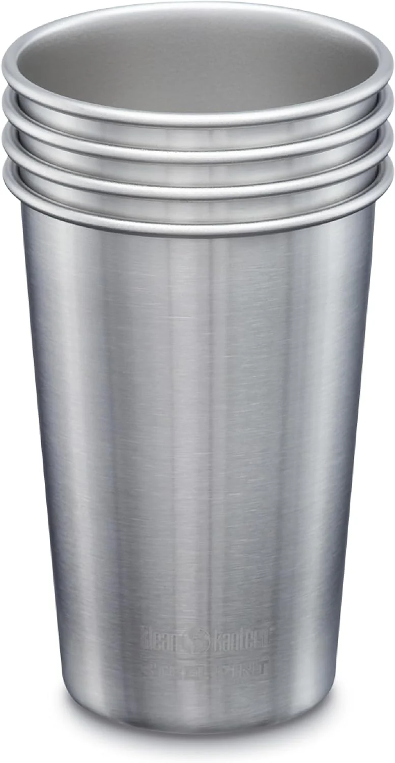 Single Wall Stainless Steel Cups. 4 Pcs
