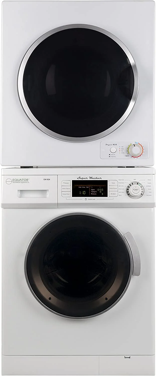Energy Saving Auto Display Off Stackable Washer Dryer Set