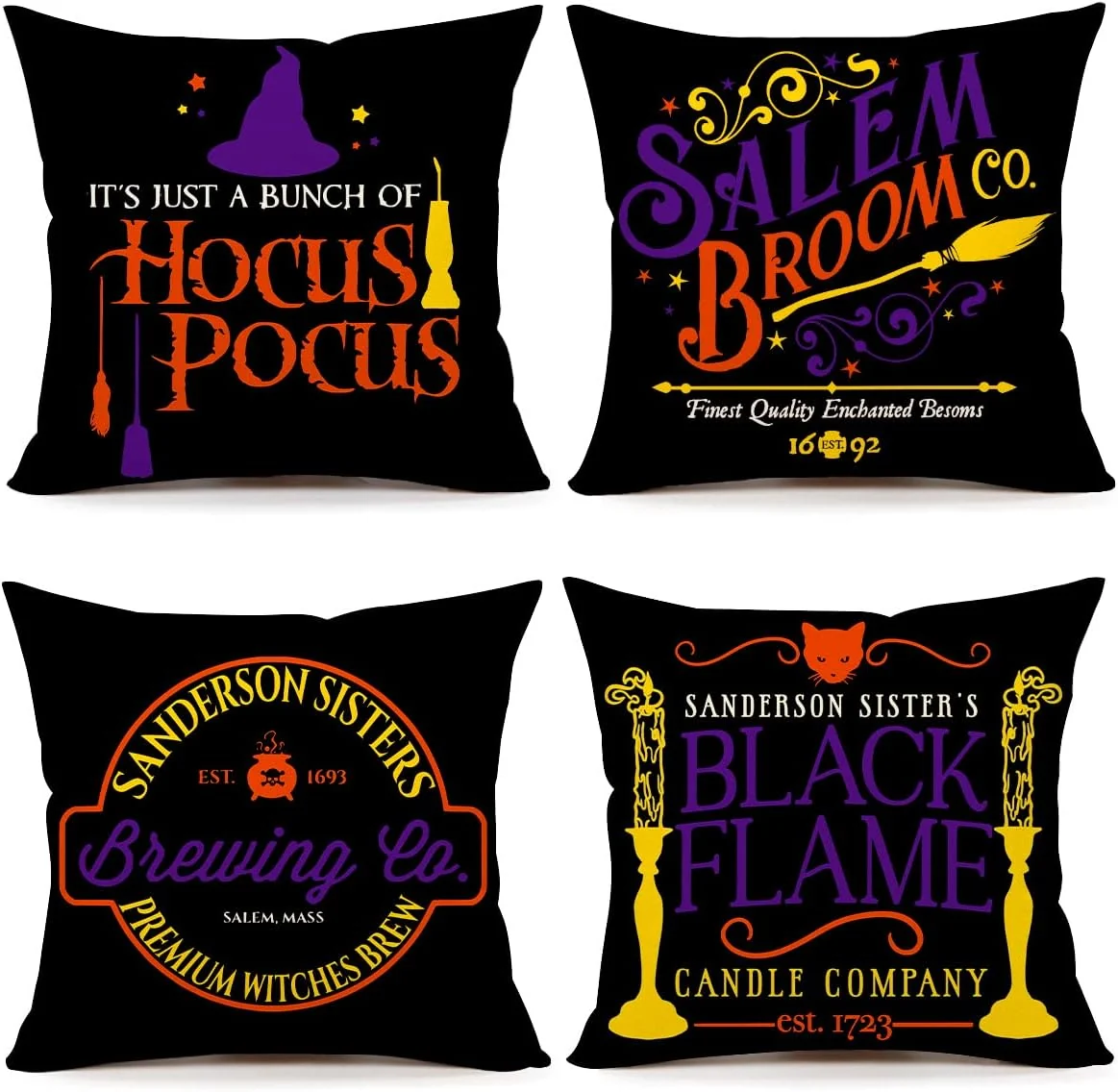 Halloween Decor Pillow Covers 18x18 Set of 4